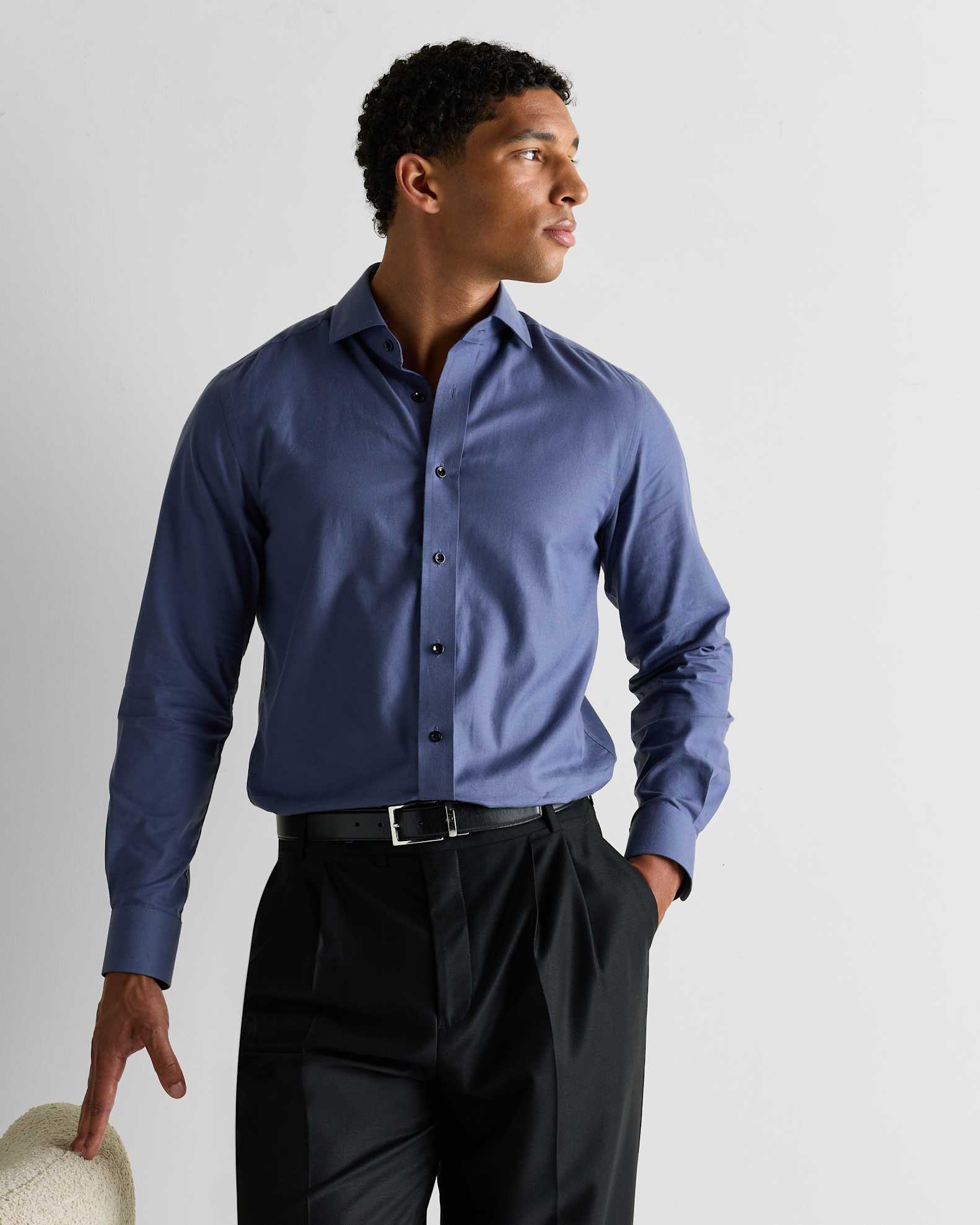 cotton cashmere dress shirt Cotton Cashmere Double Face Long Sleeve Pocket Shirt in Greige Greige / L-3