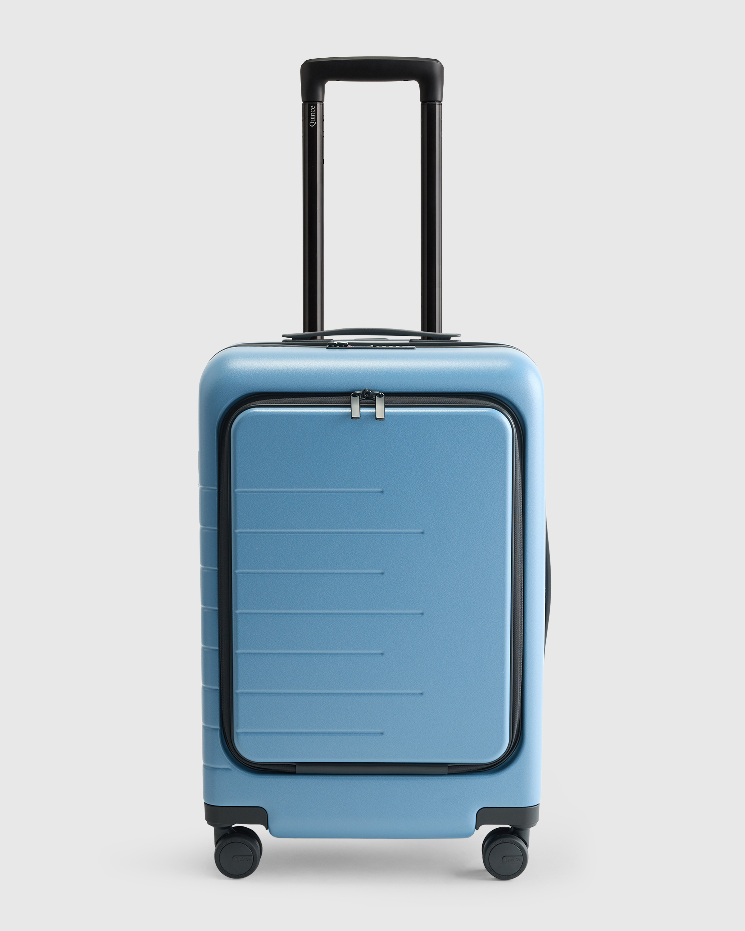 Front Pocket Carry-On Suitcase in Blue
