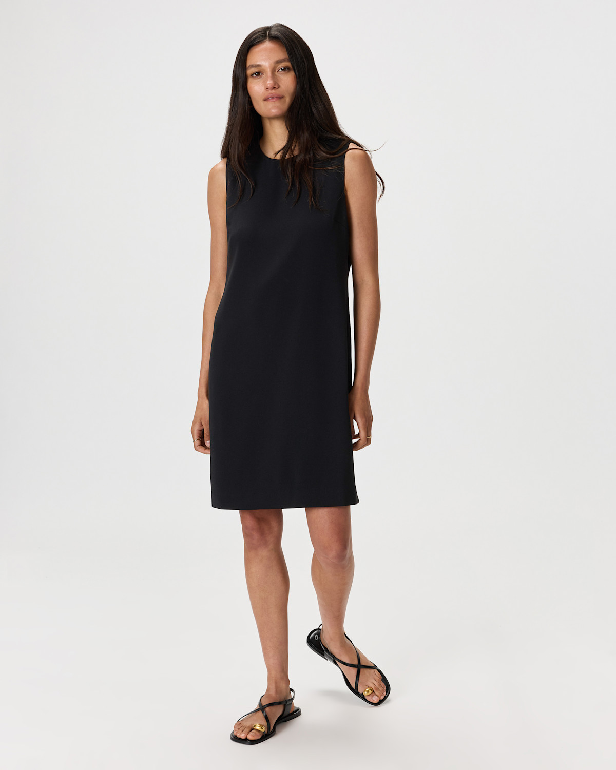 QUINCE Fluid Crepe Sleeveless Shift Dress