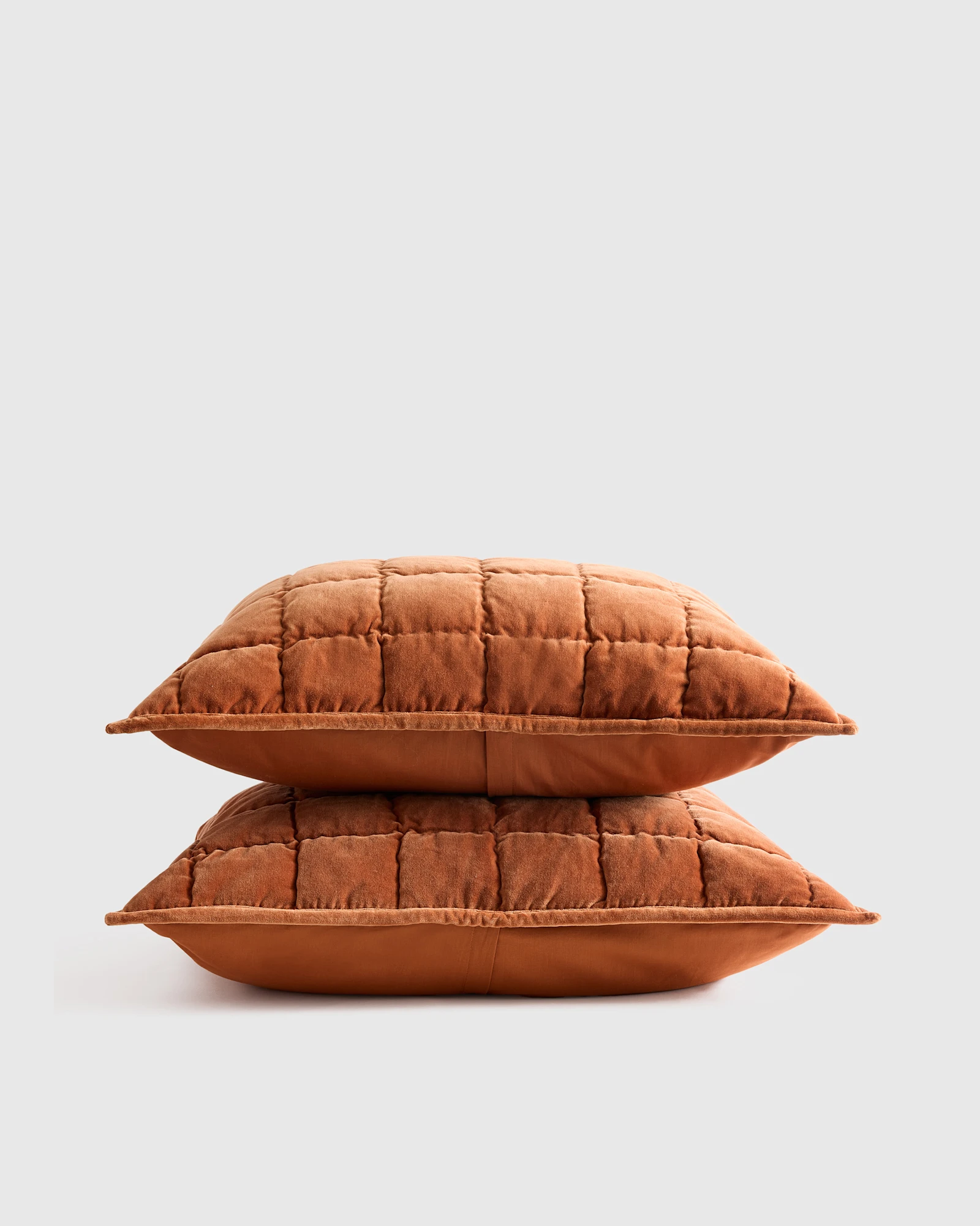 100% Cotton Velvet Box Quilted Sham Set