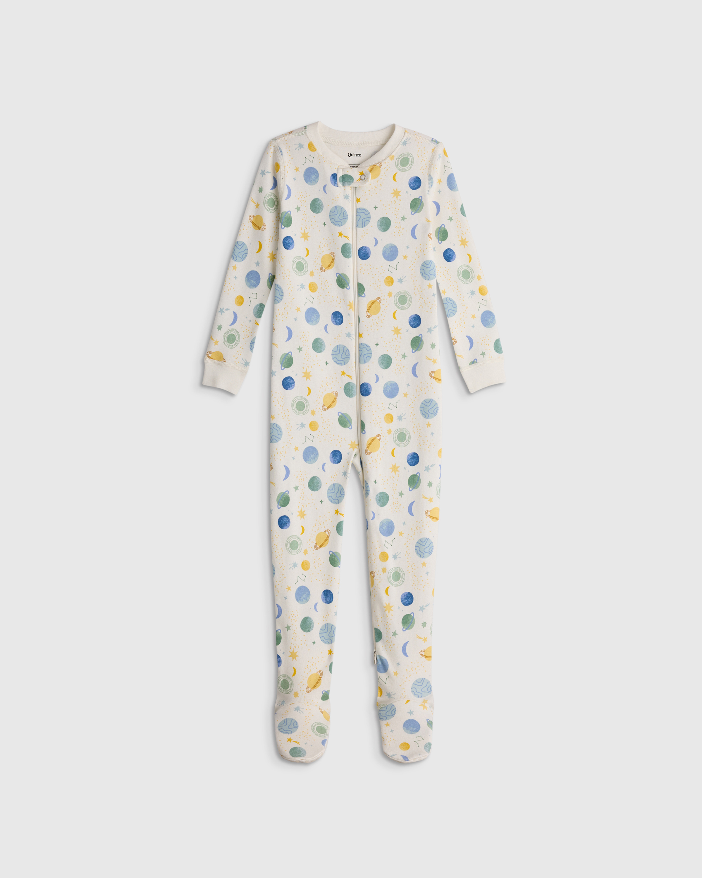 Celestial Dreams Cream 100% Organic Cotton Footie Pajama
