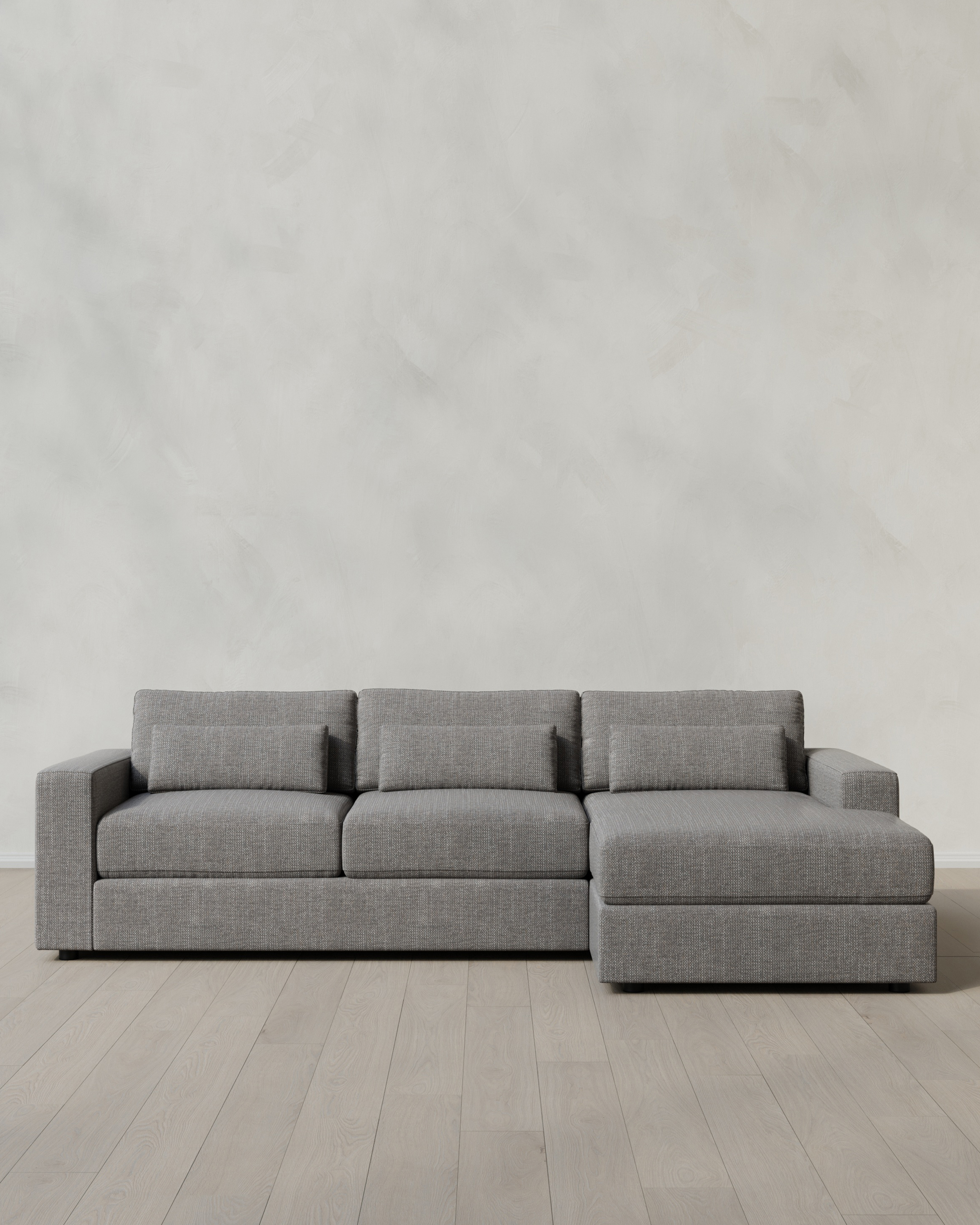 Slate Ashford Deep Seat Chaise Sectional in Performance Chenille Linen Blend