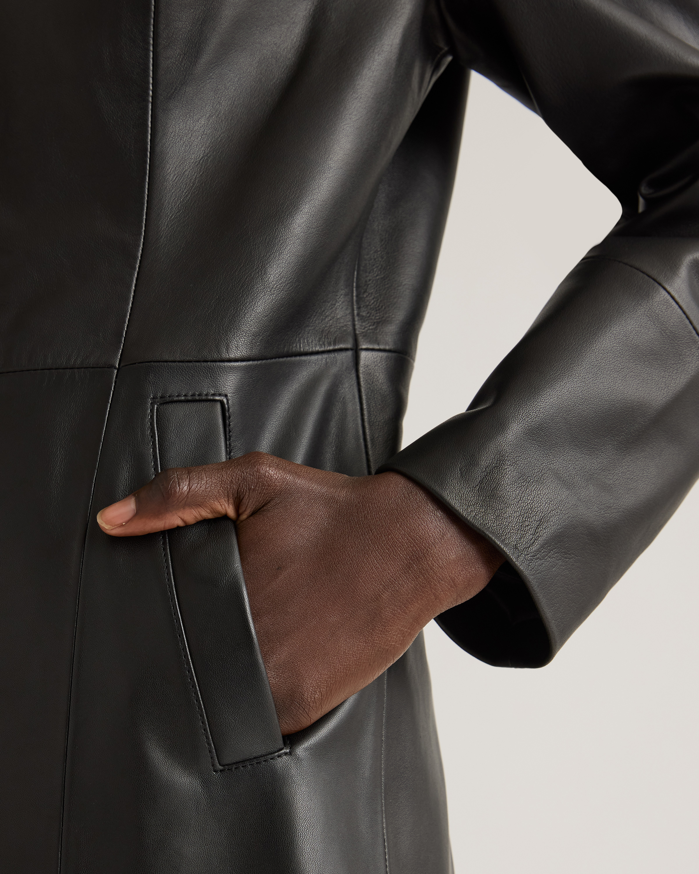 ジャケット・アウター HATRA Organ Trench black/2 19AW Men's Leather Trench Coat, Black Leather Coat, Men's Leather
