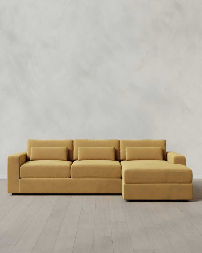 0109 Chunk Arm Deep Seat Chais Sectional 119 Right Arm Performance Velvet Caramel