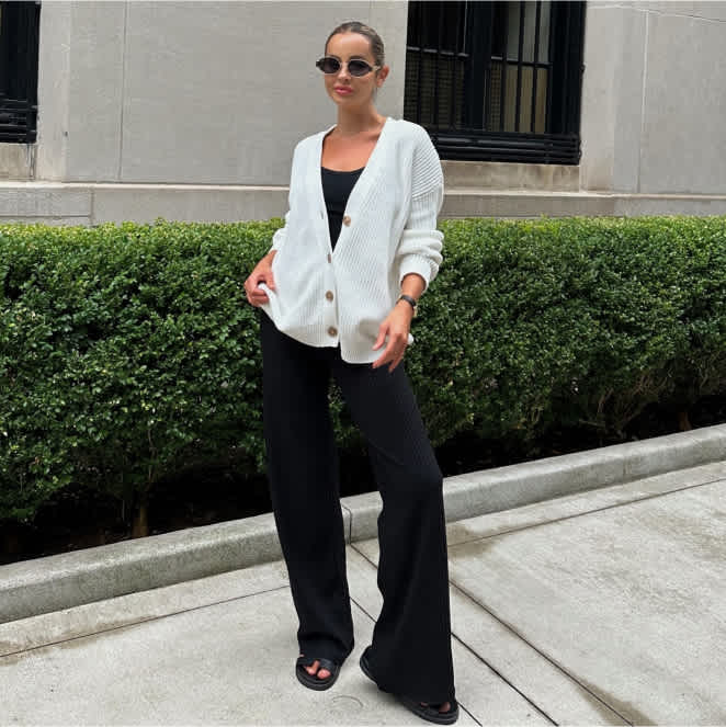 Ultra-Stretch Ponte Wide Leg Pants - Main Image