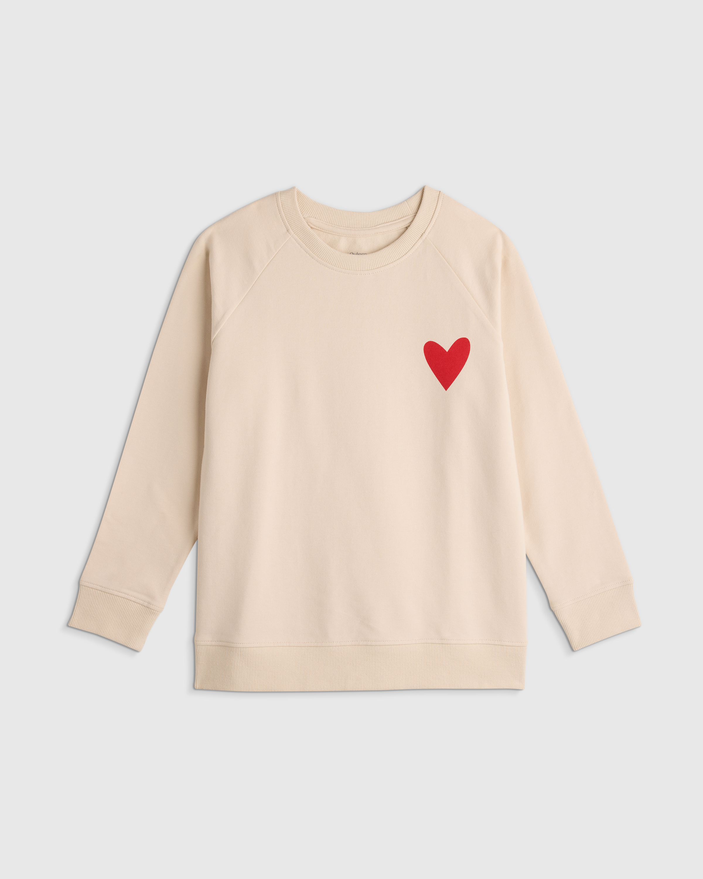Heart Graphic Organic Cotton French Terry Crew Neck Sweatshirt 