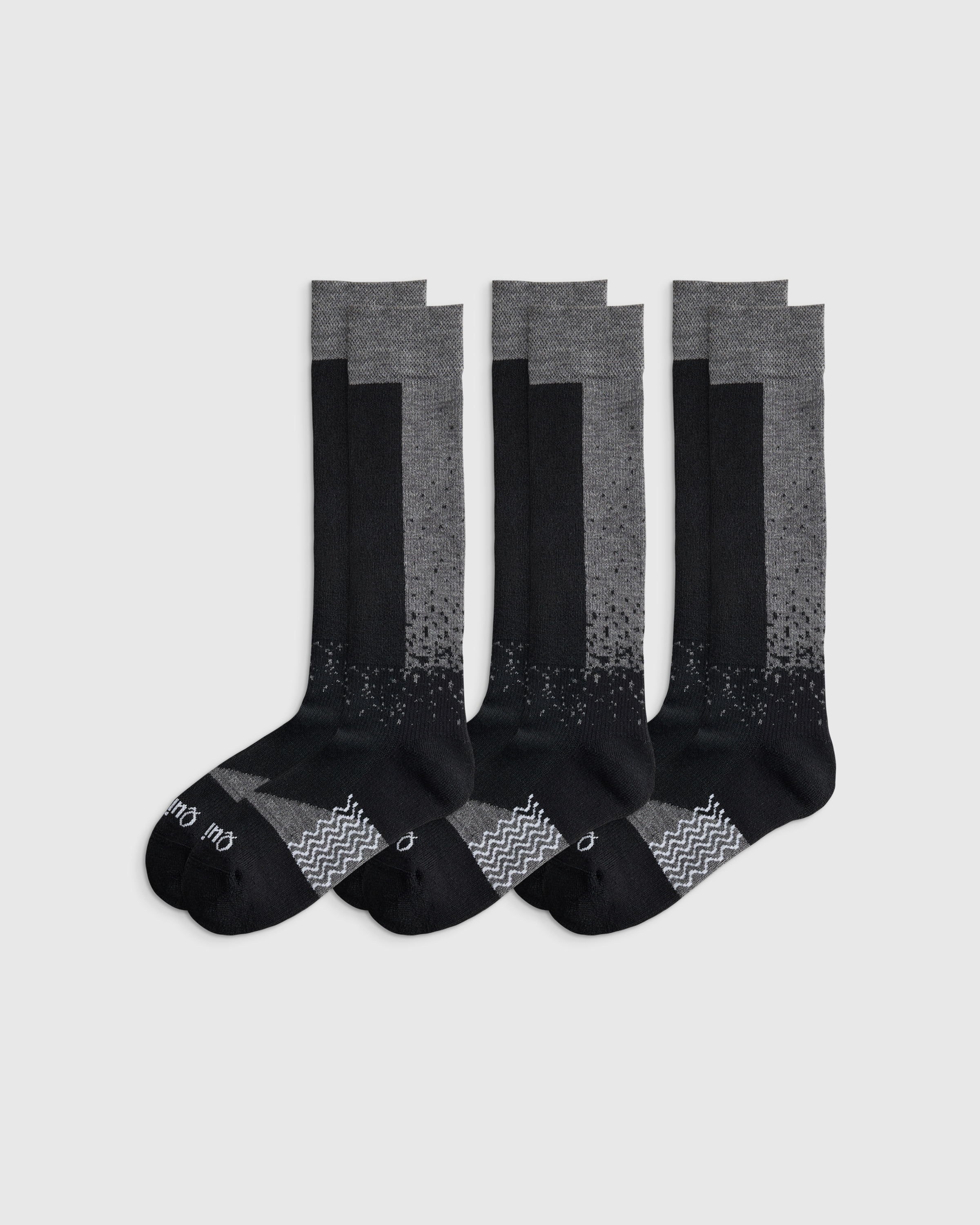 Black/Charcoal Alpaca Lightweight Ski Socks (3-Pack)