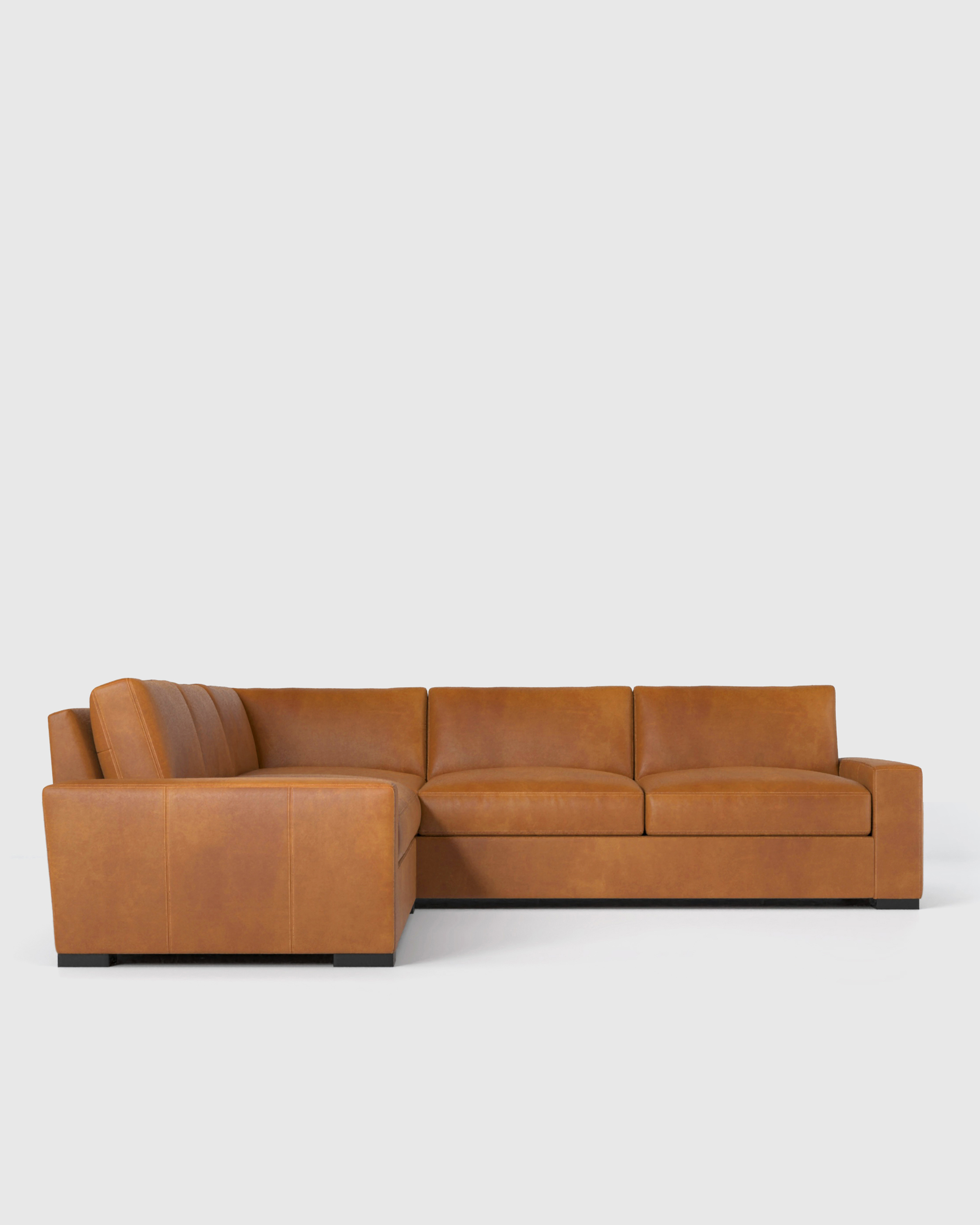 Stillman- Leather 116x116 L Sectional Auburn Side Deep Seat