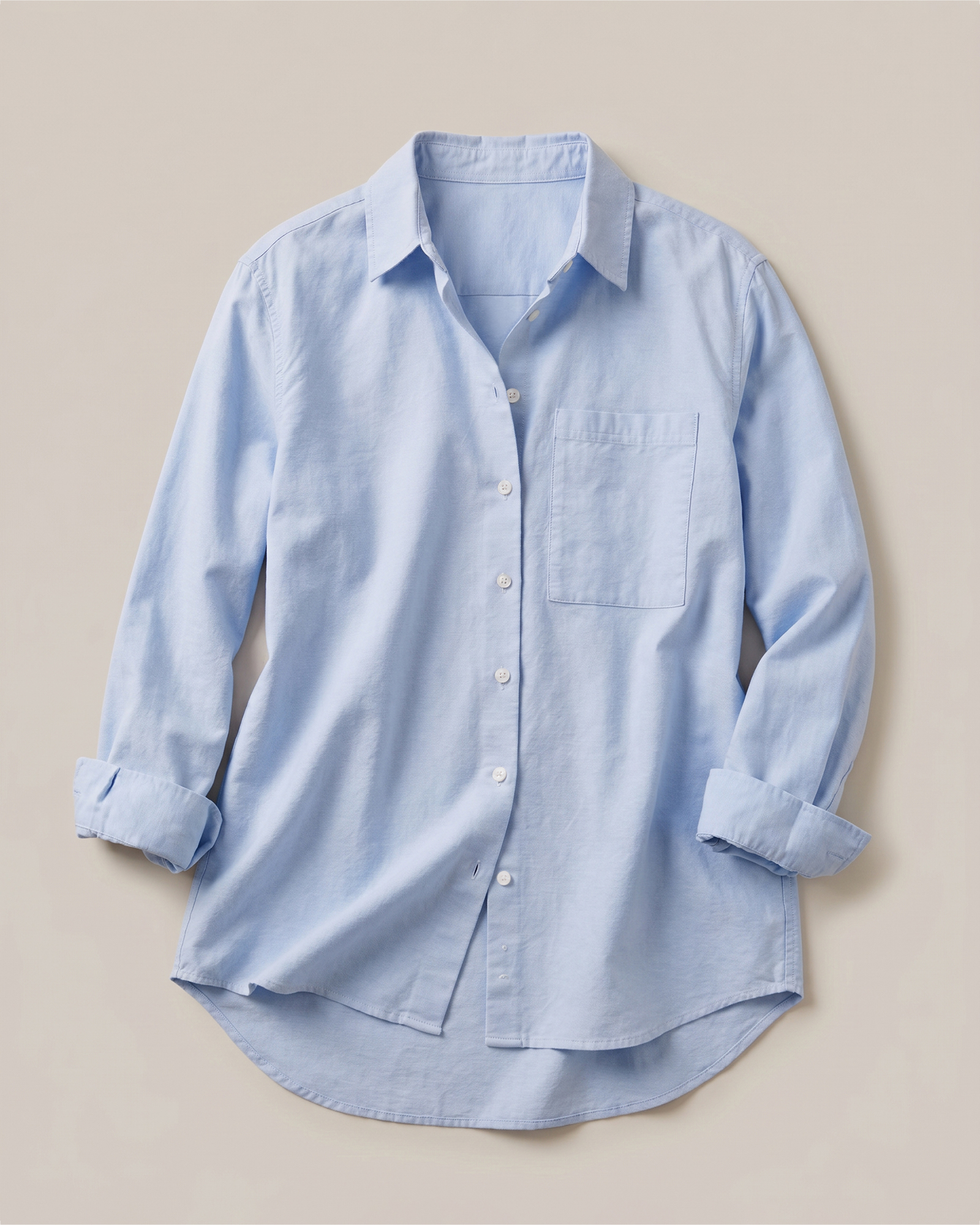 Pale Blue Organic Cotton Relaxed Oxford Shirt
