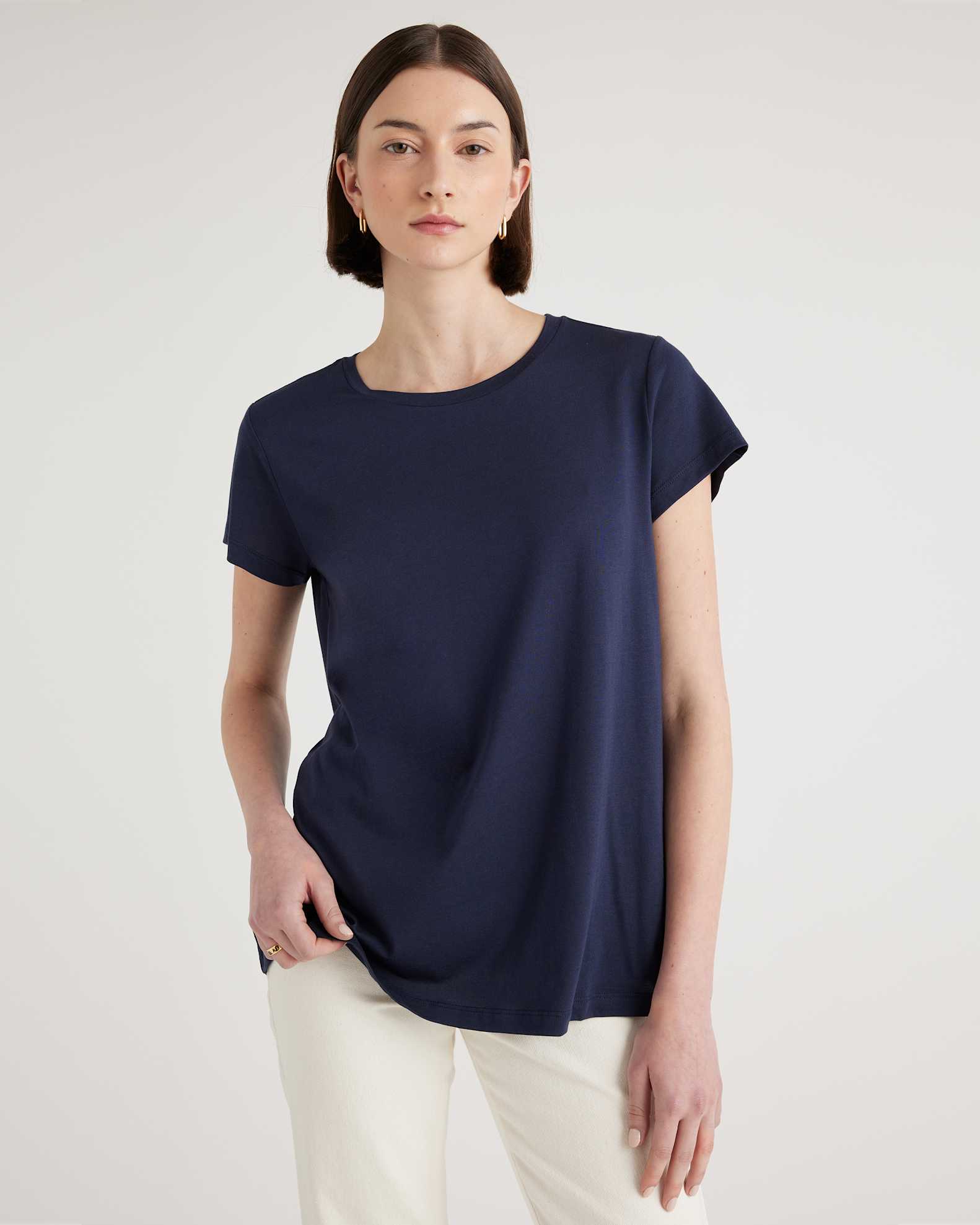 Women's Vintage Gradient Print Modal T-Shirt - Short Sleeve Casual Round Neck Summer Top (Black, Large)
