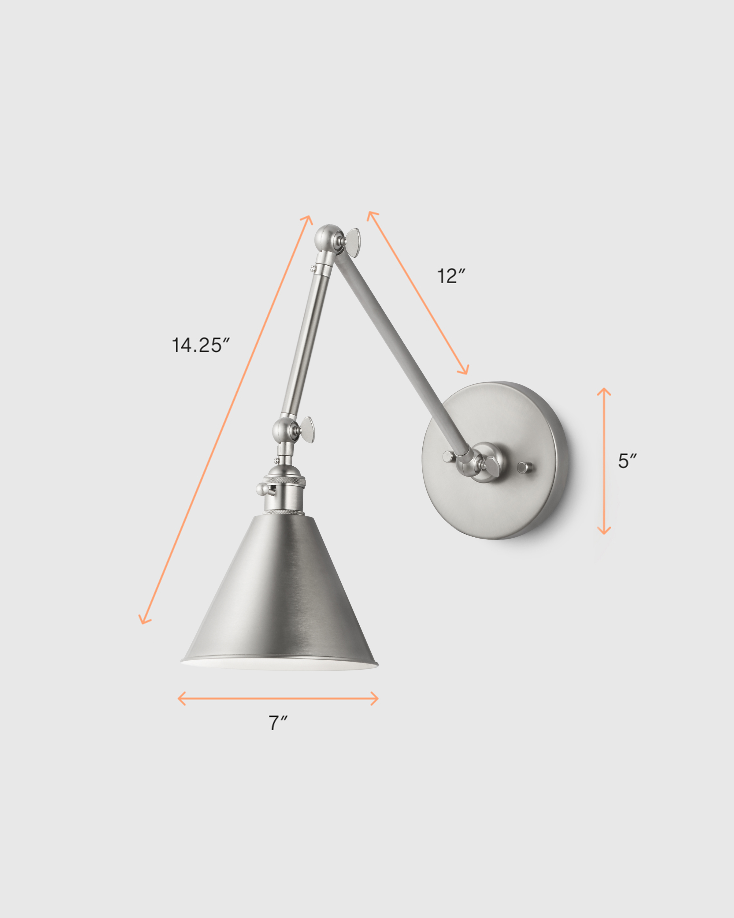 Articulating Double Arm Steel Wall Sconce - Thumbnail 5