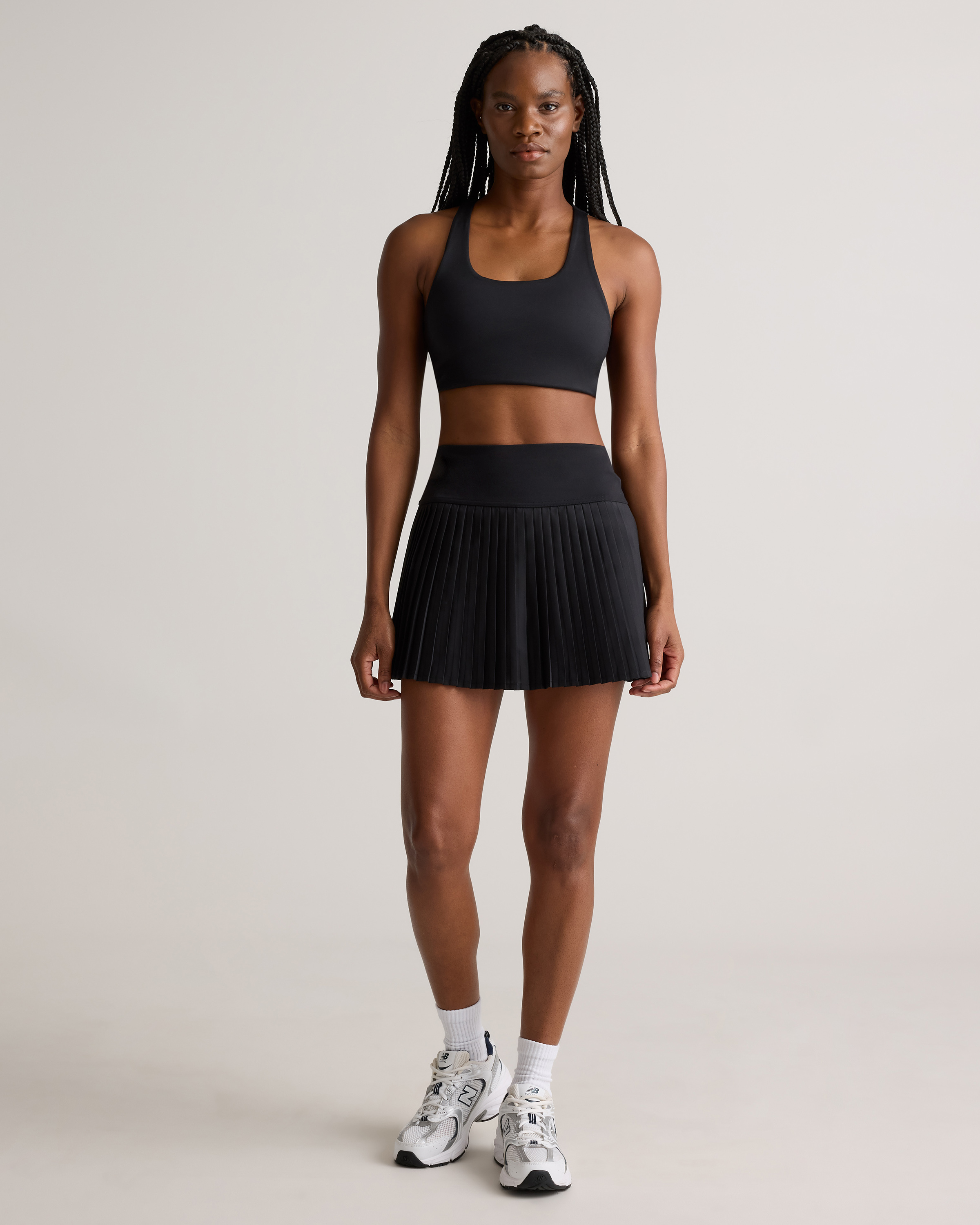 Court Sport Pleated Skirt in Black