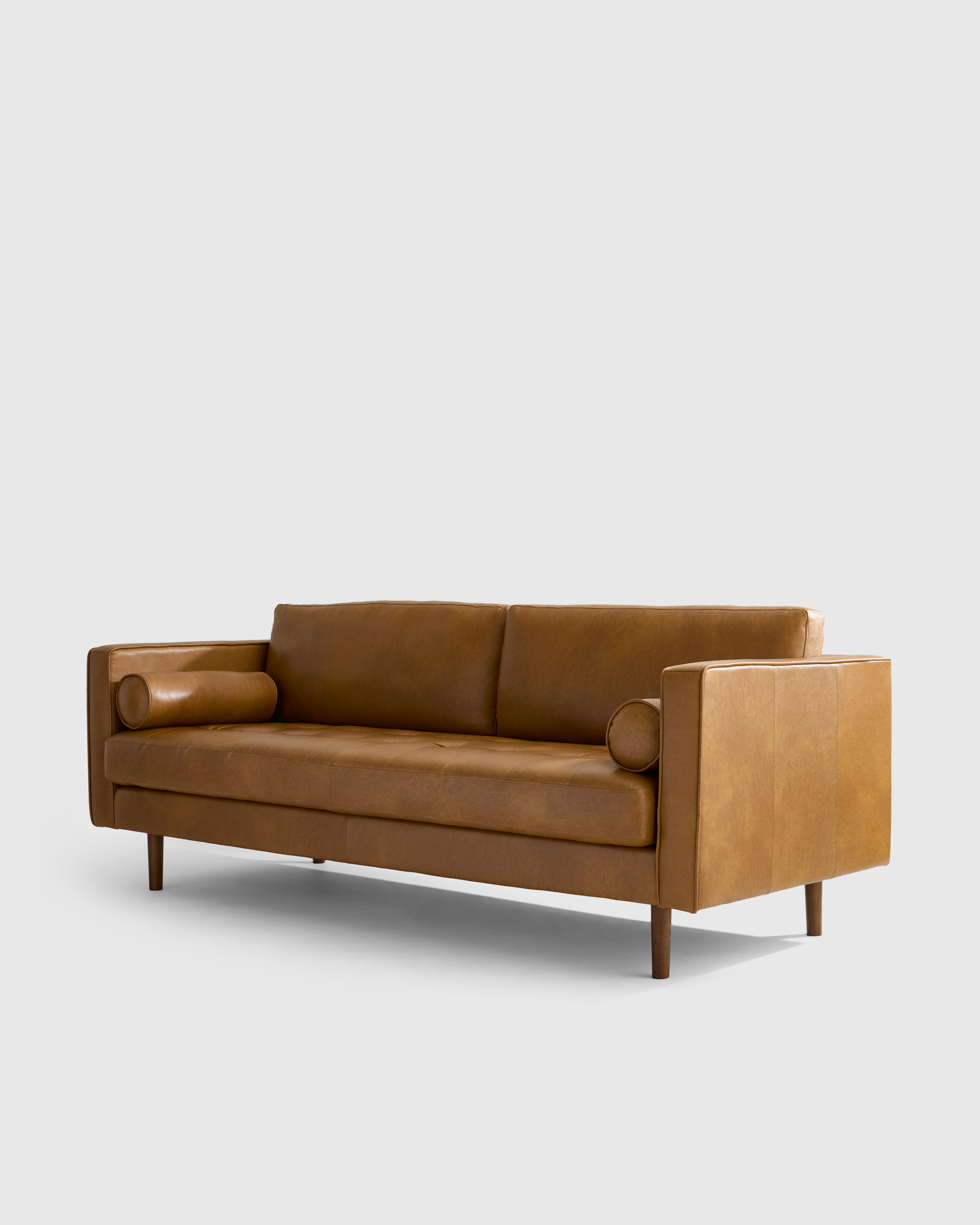 Italian Leather Midcentury Sofa - Thumbnail 3