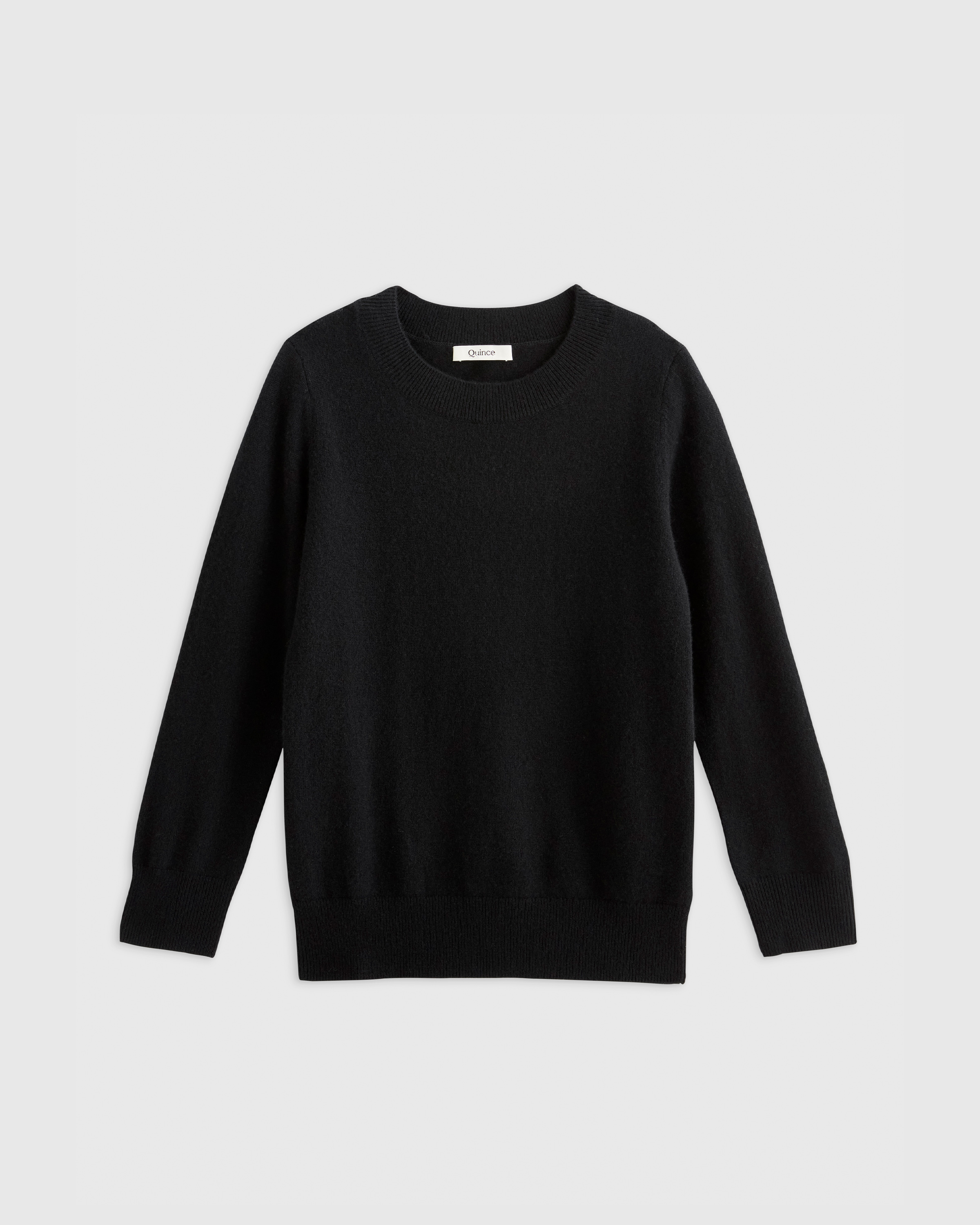 Black Washable Cashmere Crewneck Sweater