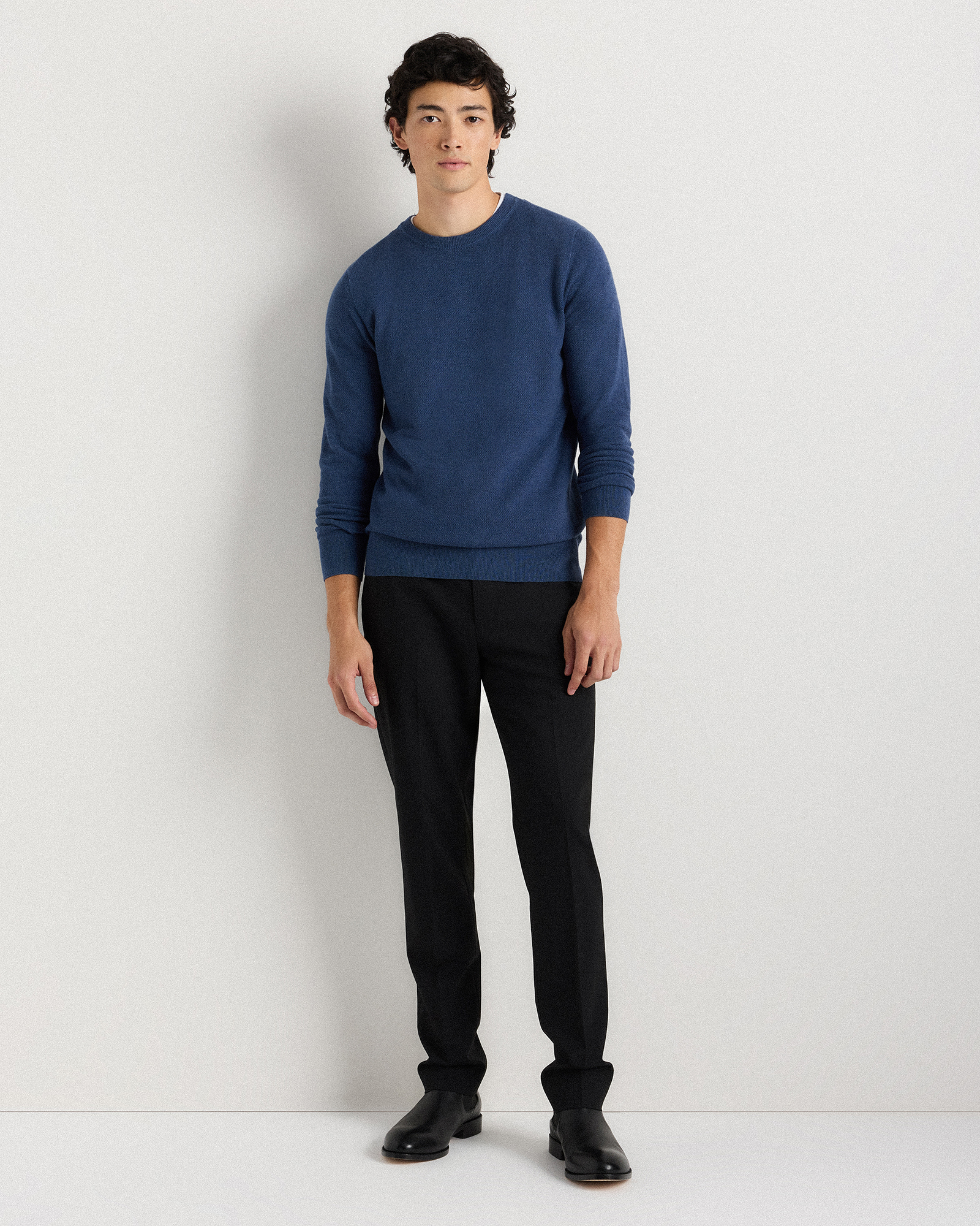 Pull Femme J.Crew En Coton Gaufré Bleu Marine - Manches Longues - Taille M - Occasion TB