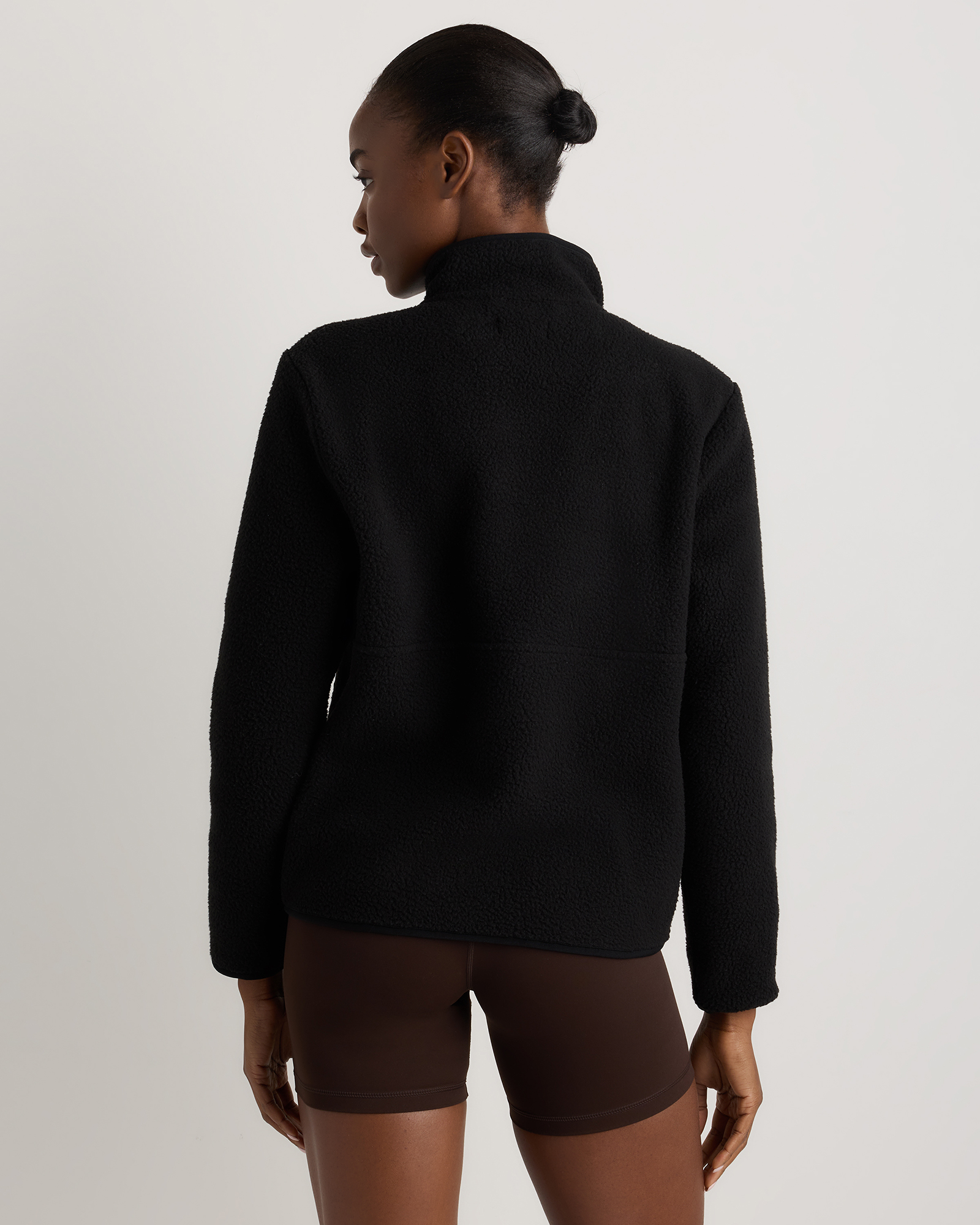 Sherpa Half-Zip Jacket in Black