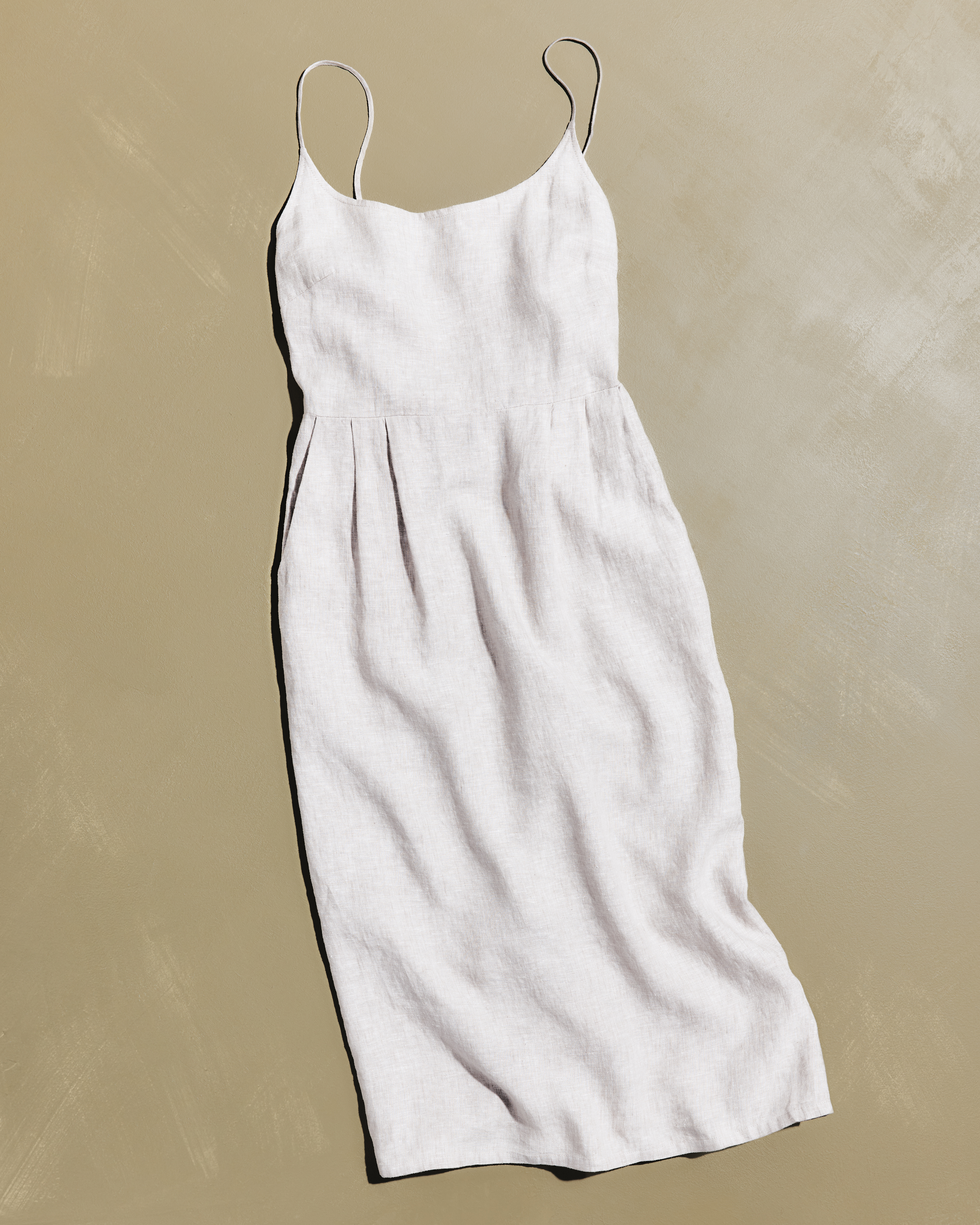 Flax 100% European Linen Scoop Neck Midi Dress