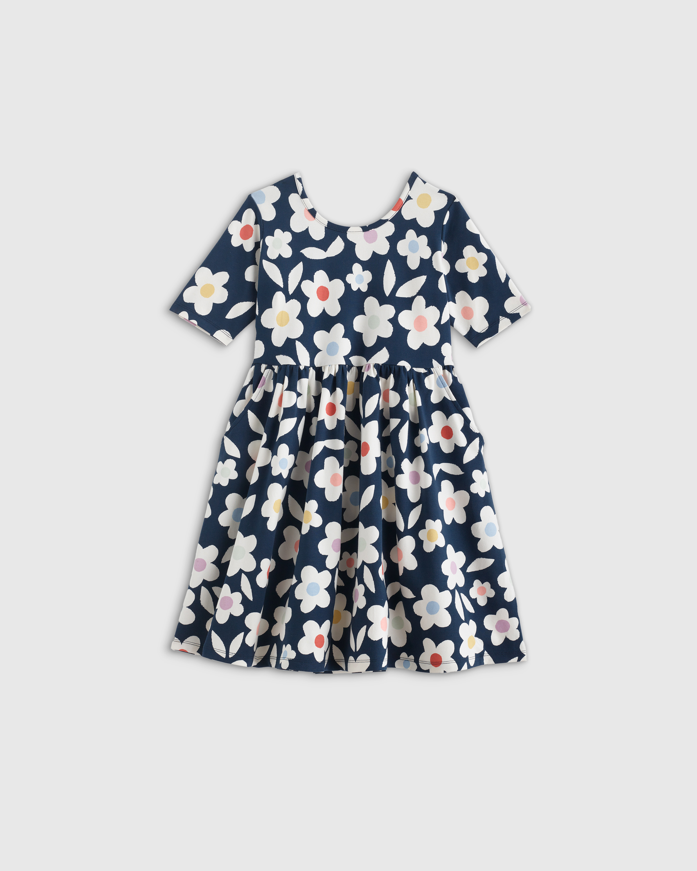 Geo Daisy Organic Cotton Skater Dress 