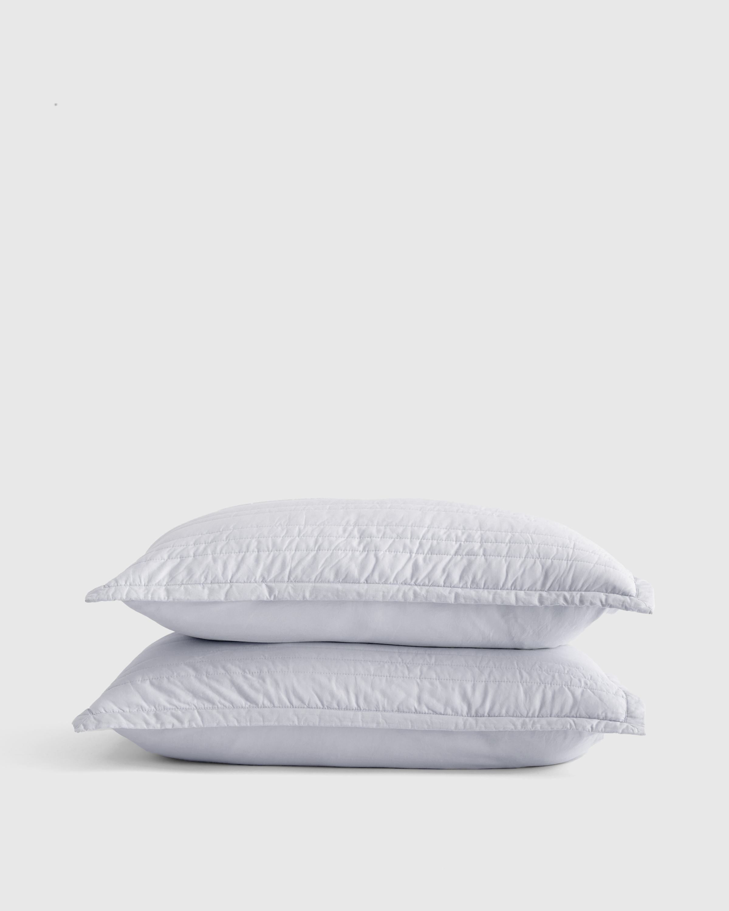 Light Blue Organic Cotton Stripe Stitch Quilted Sham Set