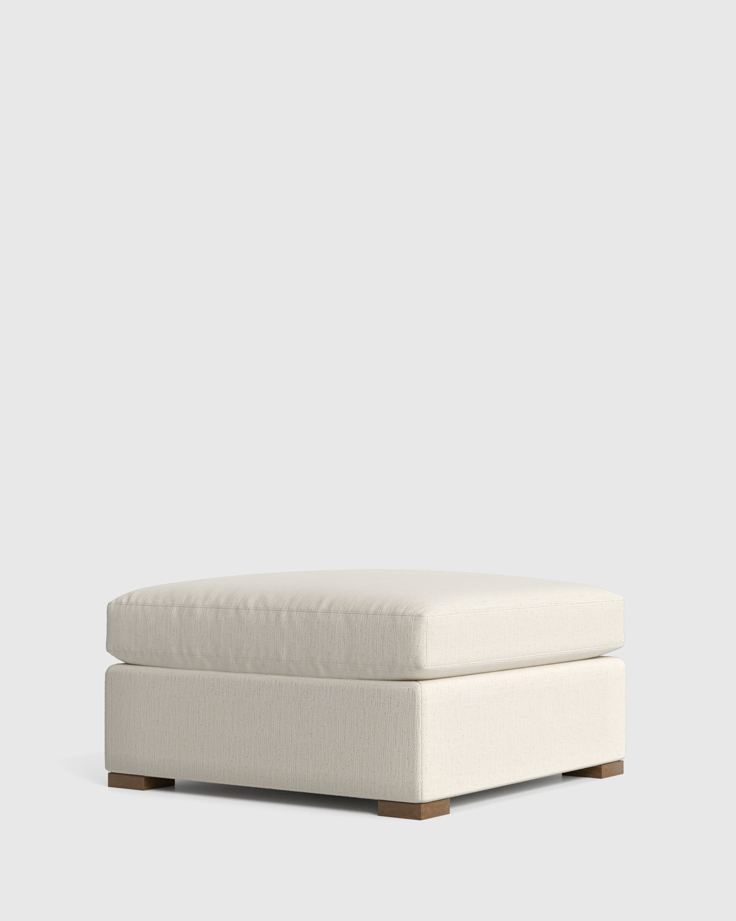 Hollis Slope Arm Ottoman in Performance Chenille Linen Blend - thumbnail 3
