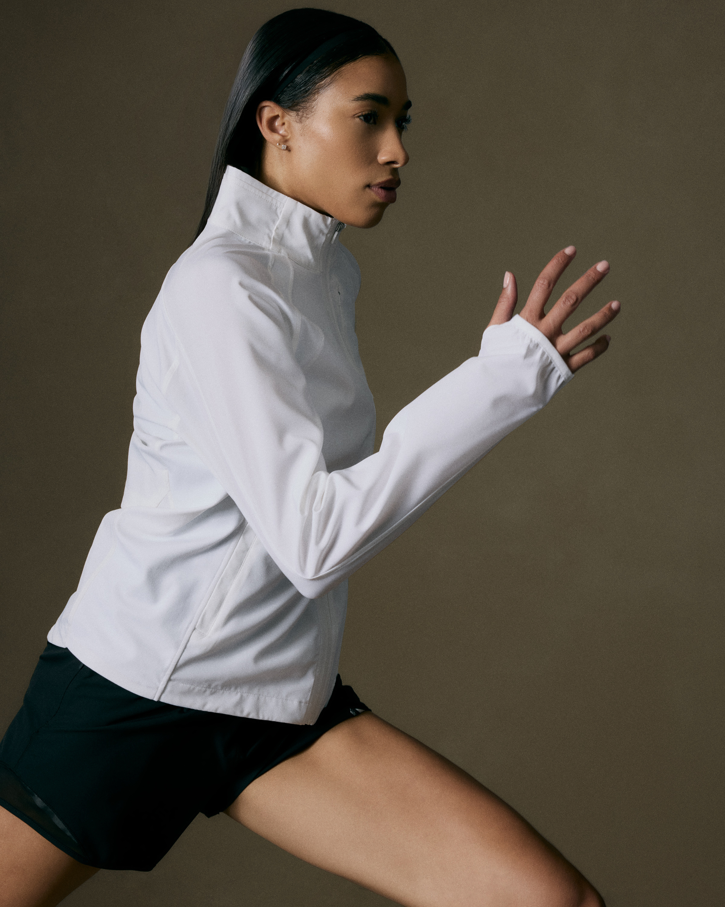 Race Day Full-Zip Jacket in Classic White