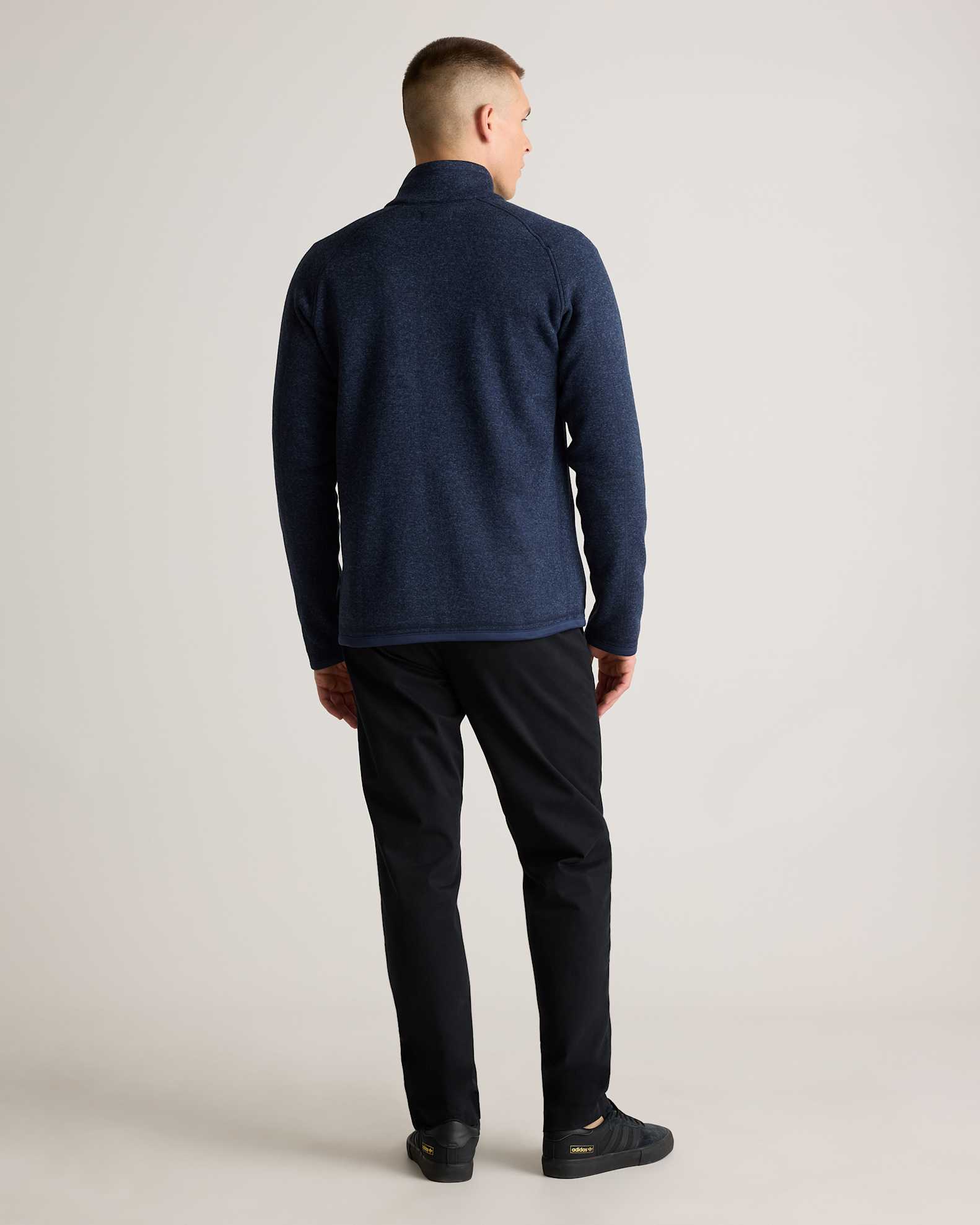 Weiv Men's Solid Knit Full Zip Sweater Jacket – Business Casual, Polyester