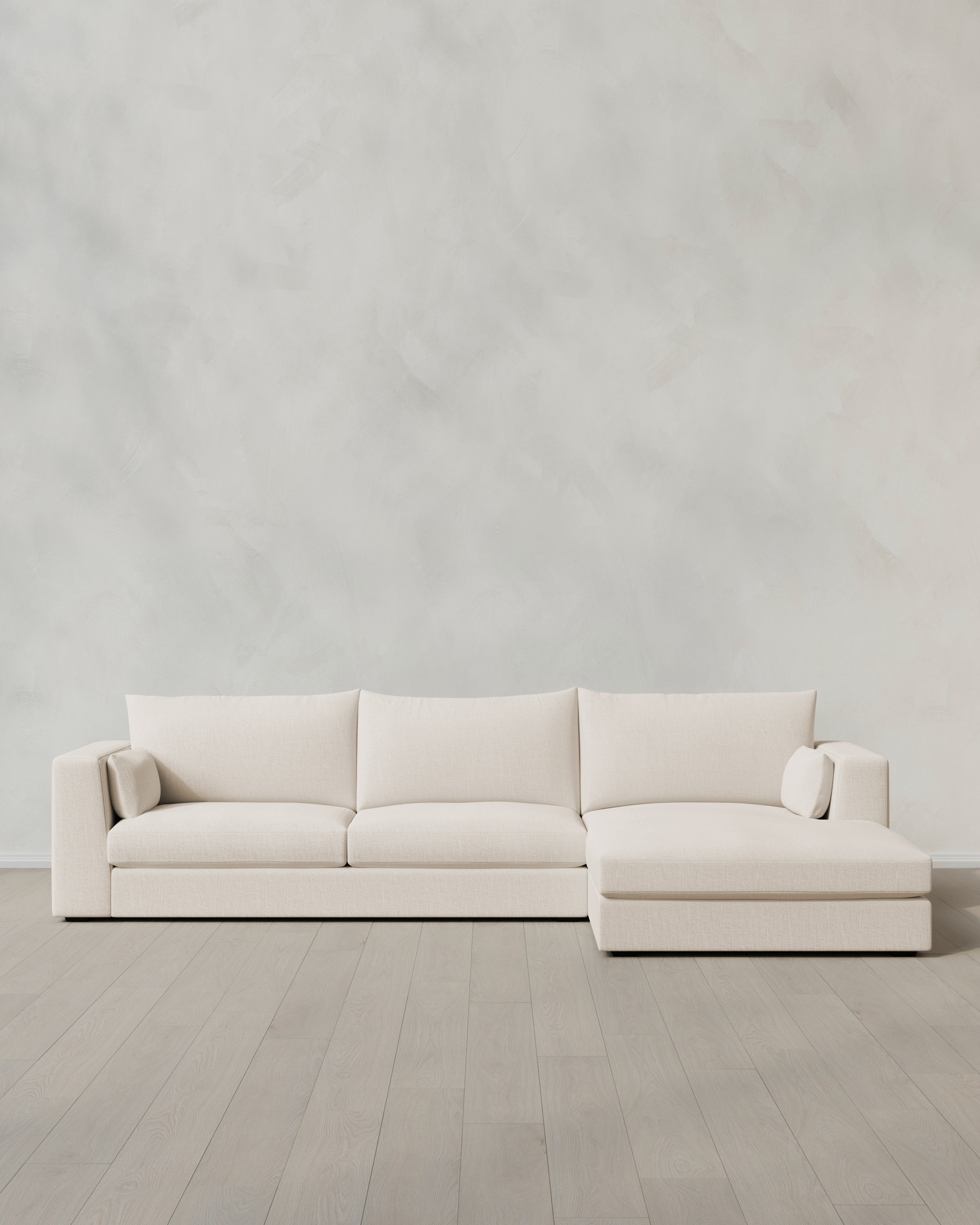 Pearl Oasis Chaise Sectional in Performance Linen
