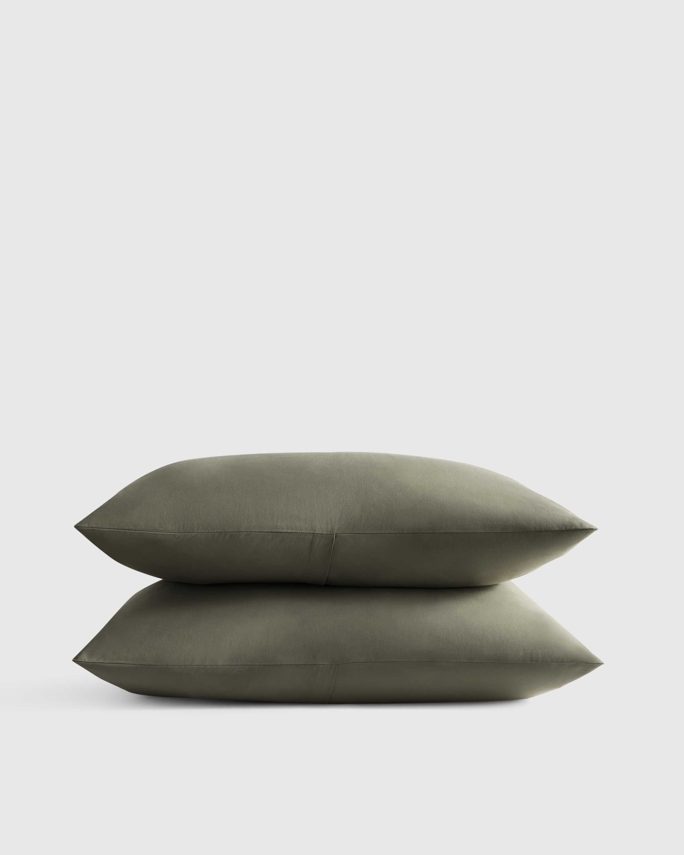 Dusty Olive Organic Crisp Percale Sham Set