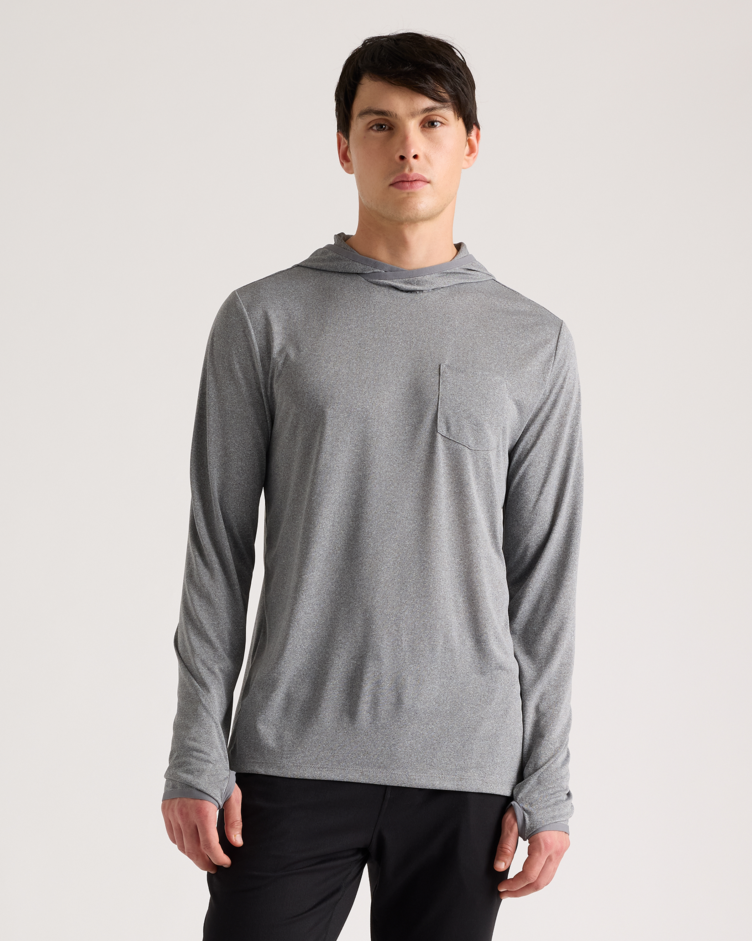 Quince Men's Ultra-light Hike Hoodie In Dark Heather Grey