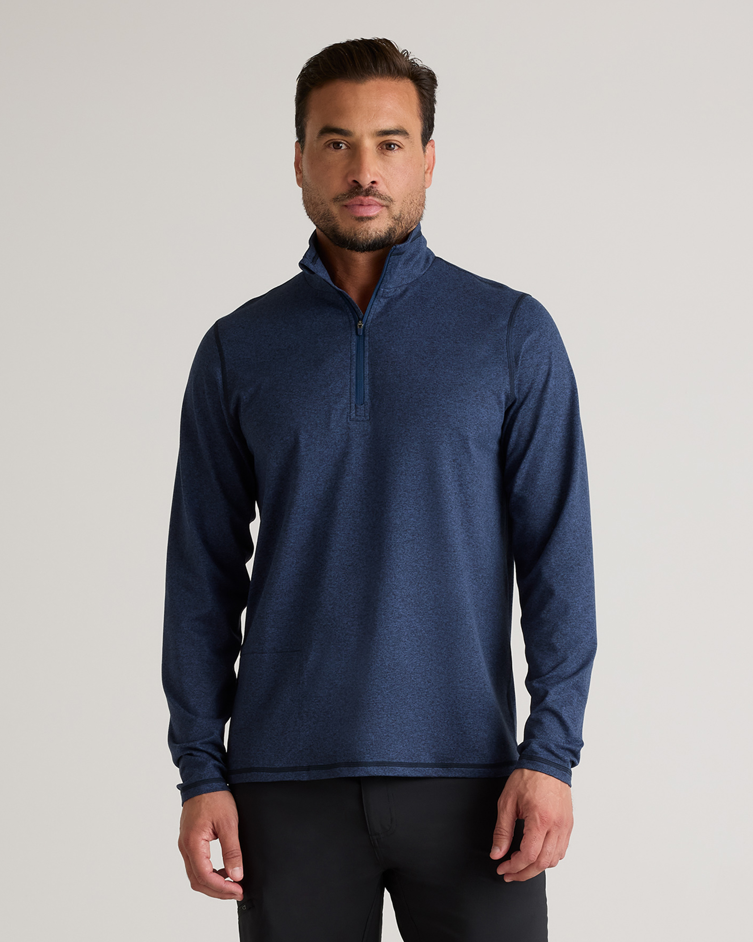 Heather Navy Flowknit Performance Half-Zip