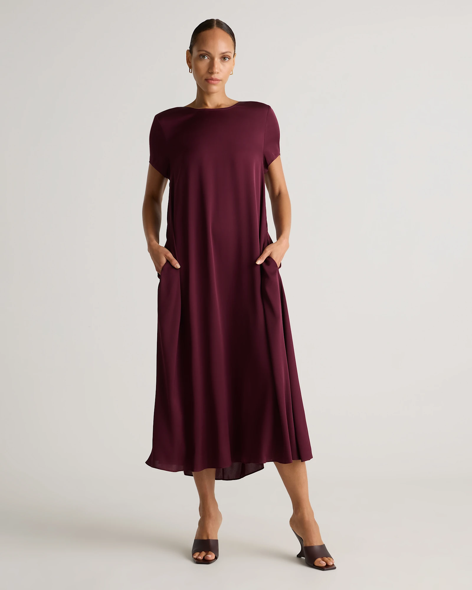 Washable Stretch Silk Voluminous Maxi Dress