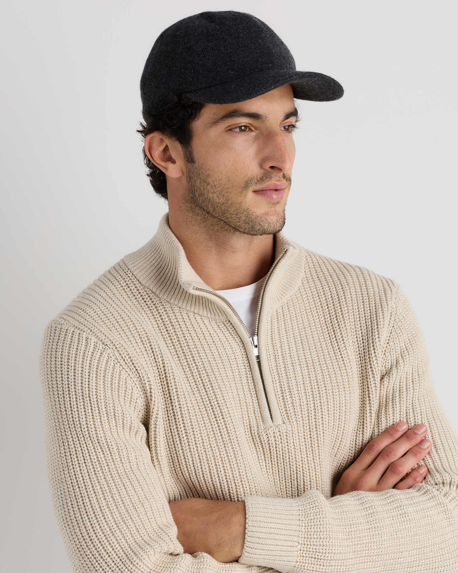 Quince Cashmere Baseball Cap In Gray