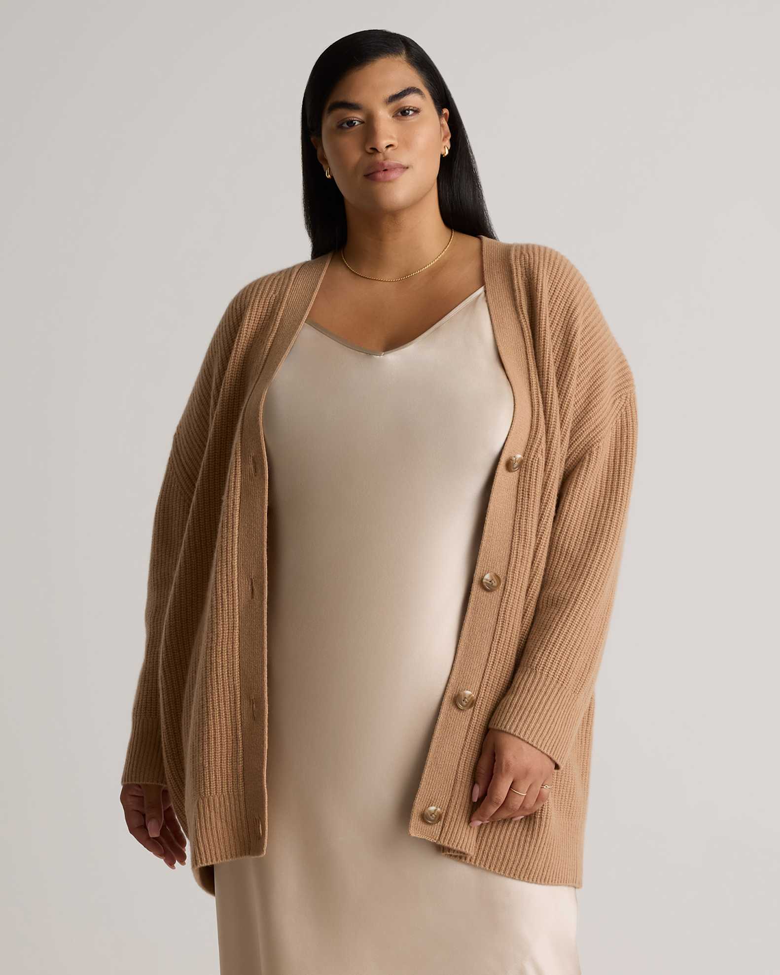 Mongolian Cashmere Oversized Boyfriend Cardigan Sweater Plus Size