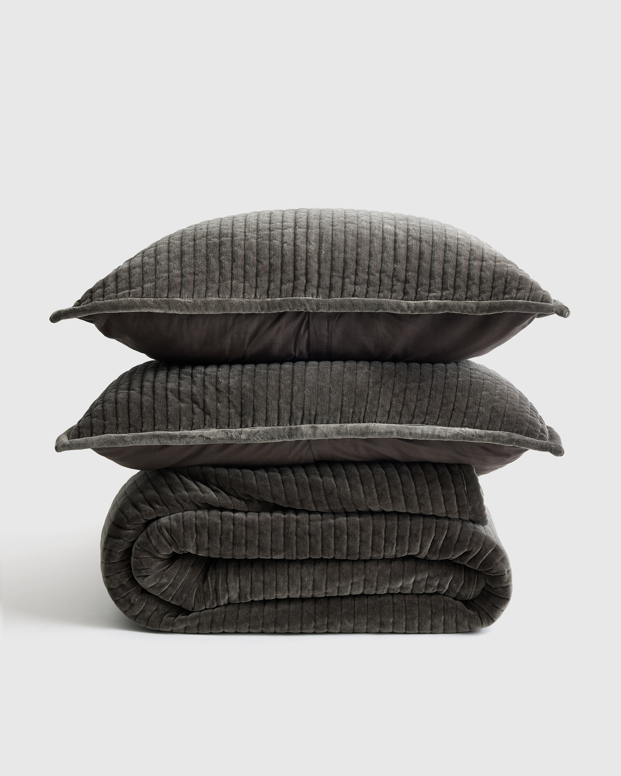 Greystone Cotton Velvet Channel Quilt Set