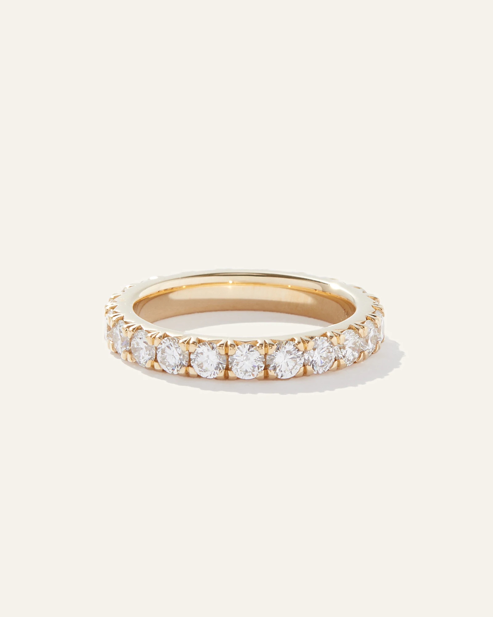14K Gold Lab Grown Diamond French Pave Eternity Band - 2ctw