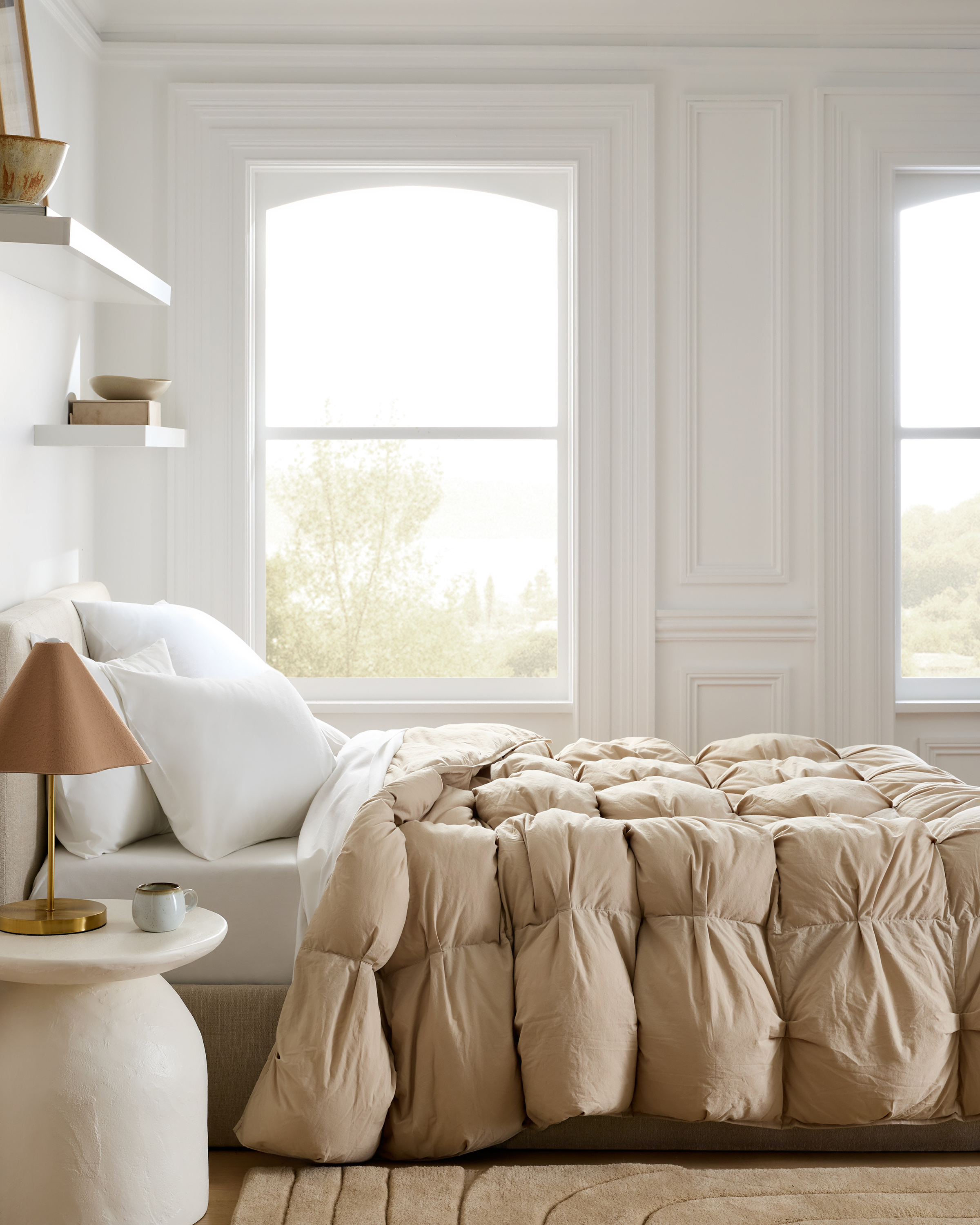 Toffee Cotton Pintuck Comforter