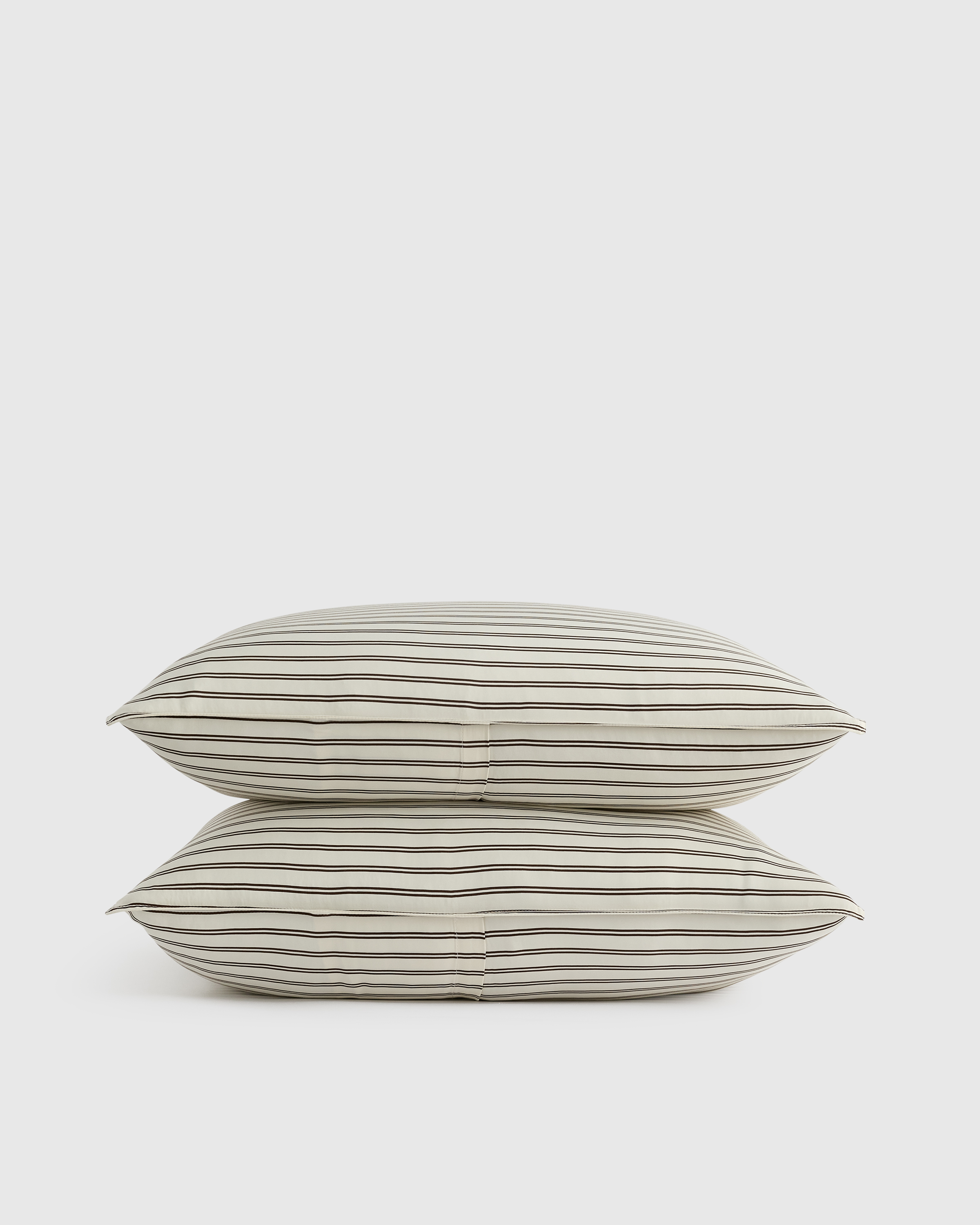 Double Stripe Espresso Bamboo Sham Set