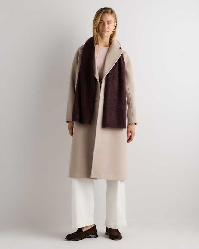 Chocolate Plum Brown Brushed Cashmere Scarf