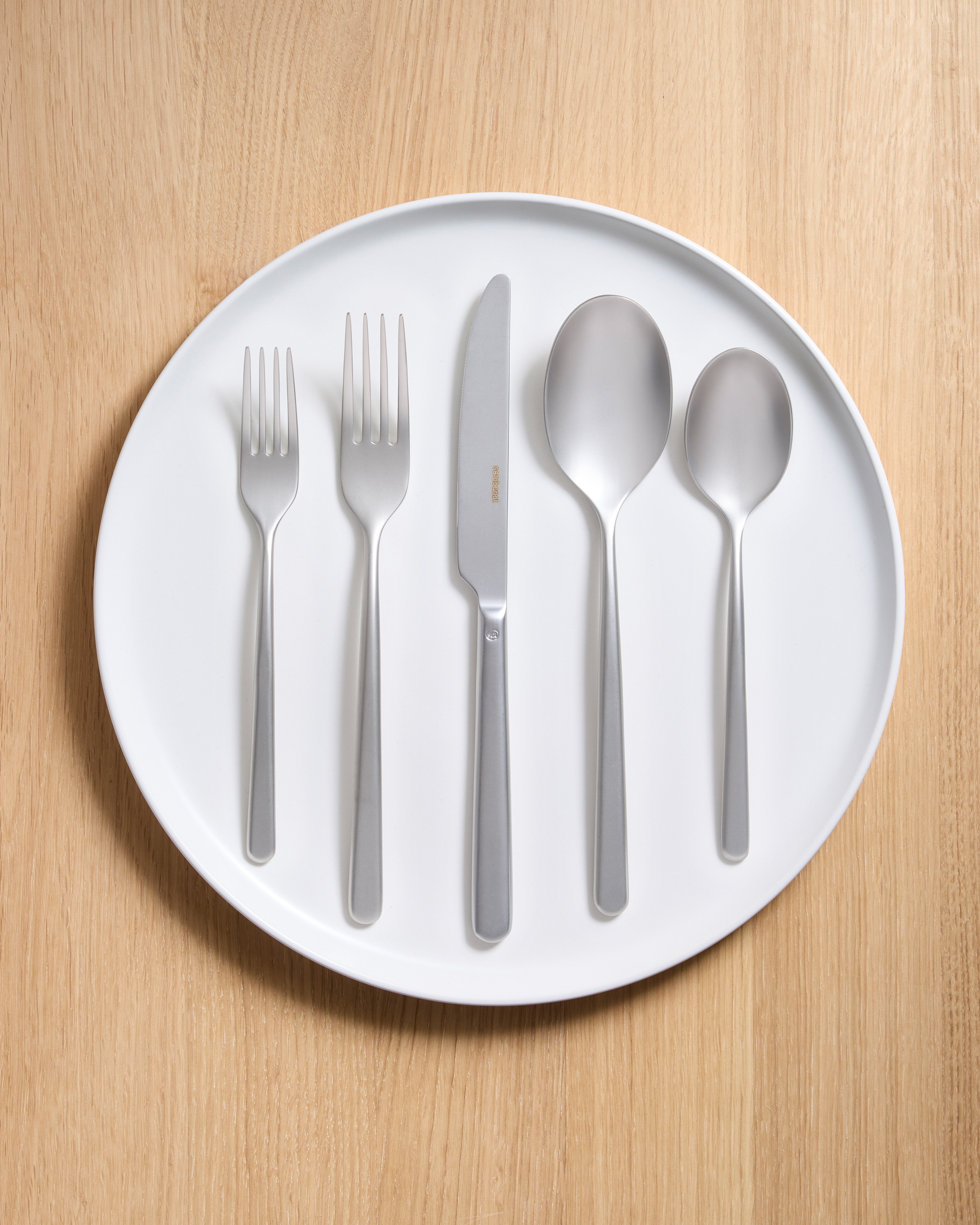 Gia Minimalist 20 Piece Flatware Set - Brushed Stainless Steel