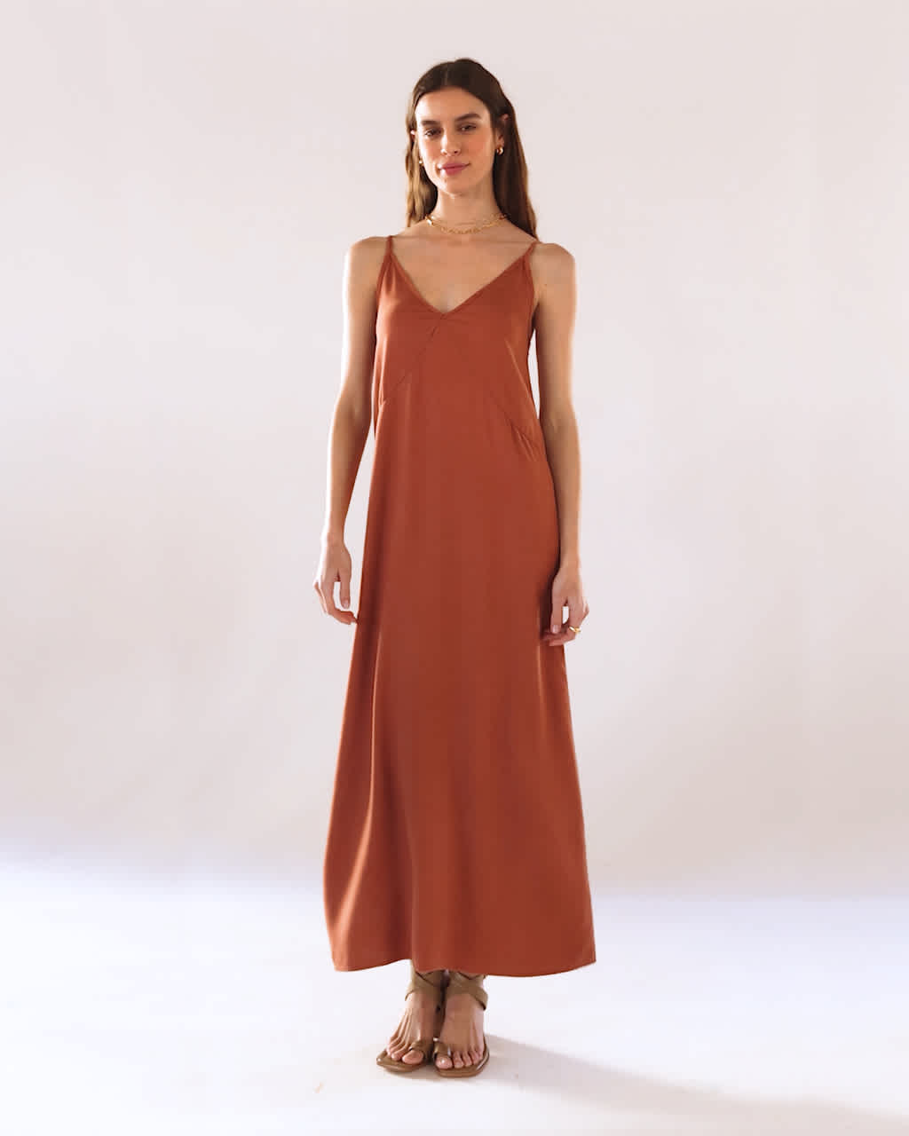 Vintage Wash Tencel Maxi Slip Dress - Main Image
