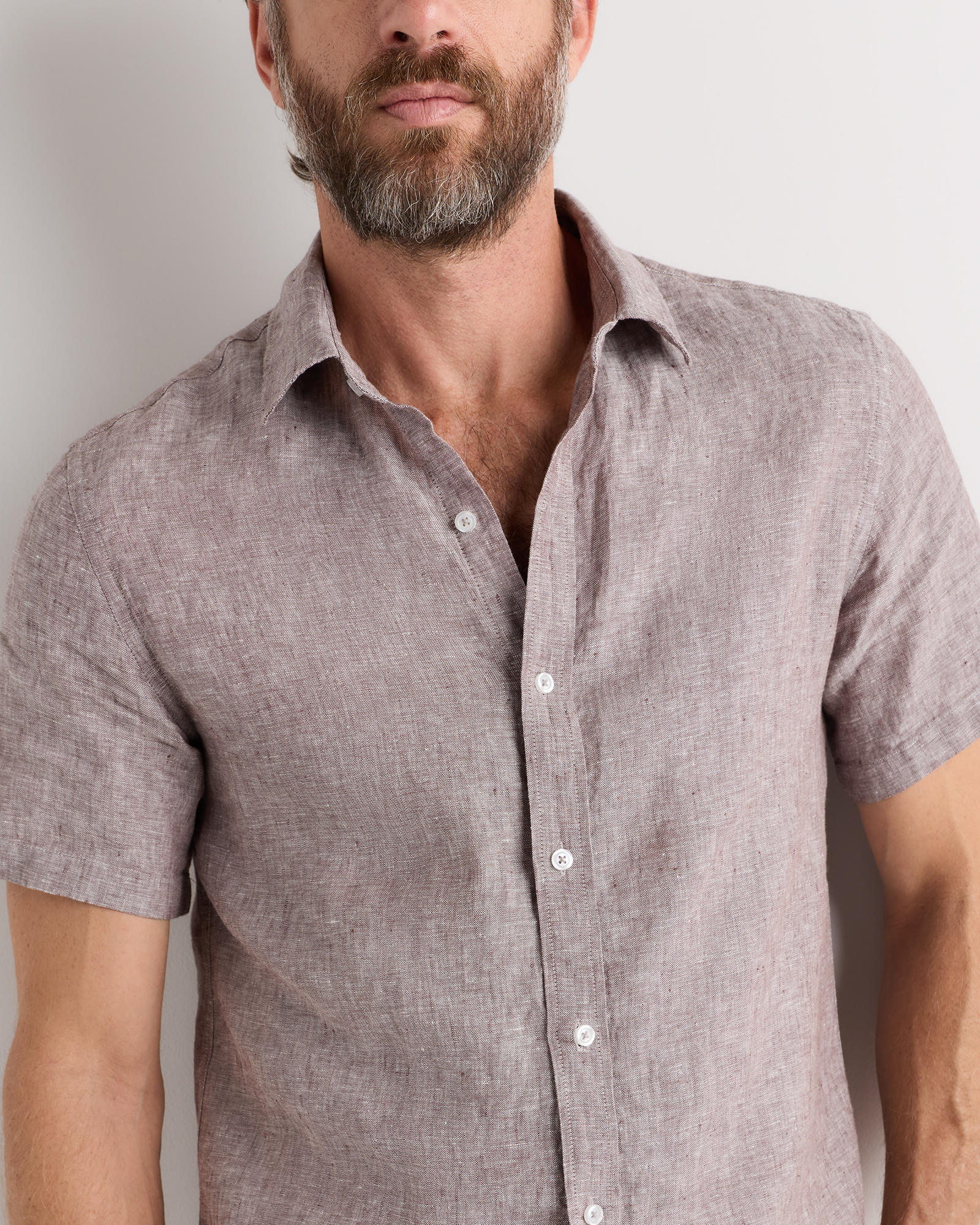 slim fit dress slacks Men's Casual Button Down Short Sleeve Shirt in Classic Blue Cotton Oxford Small main image 1