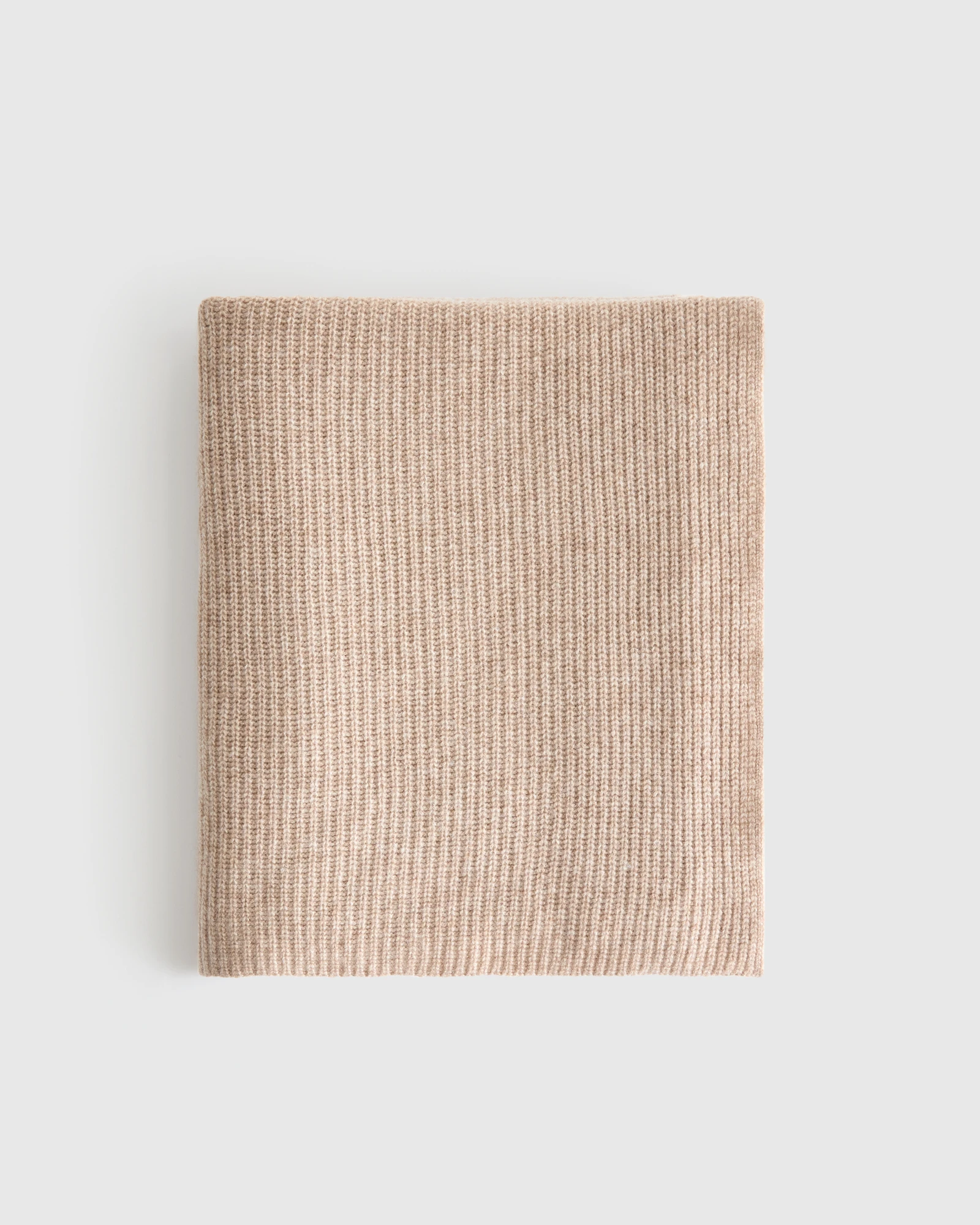 Ribbed Knit Cashmere Throw - Oatmeal