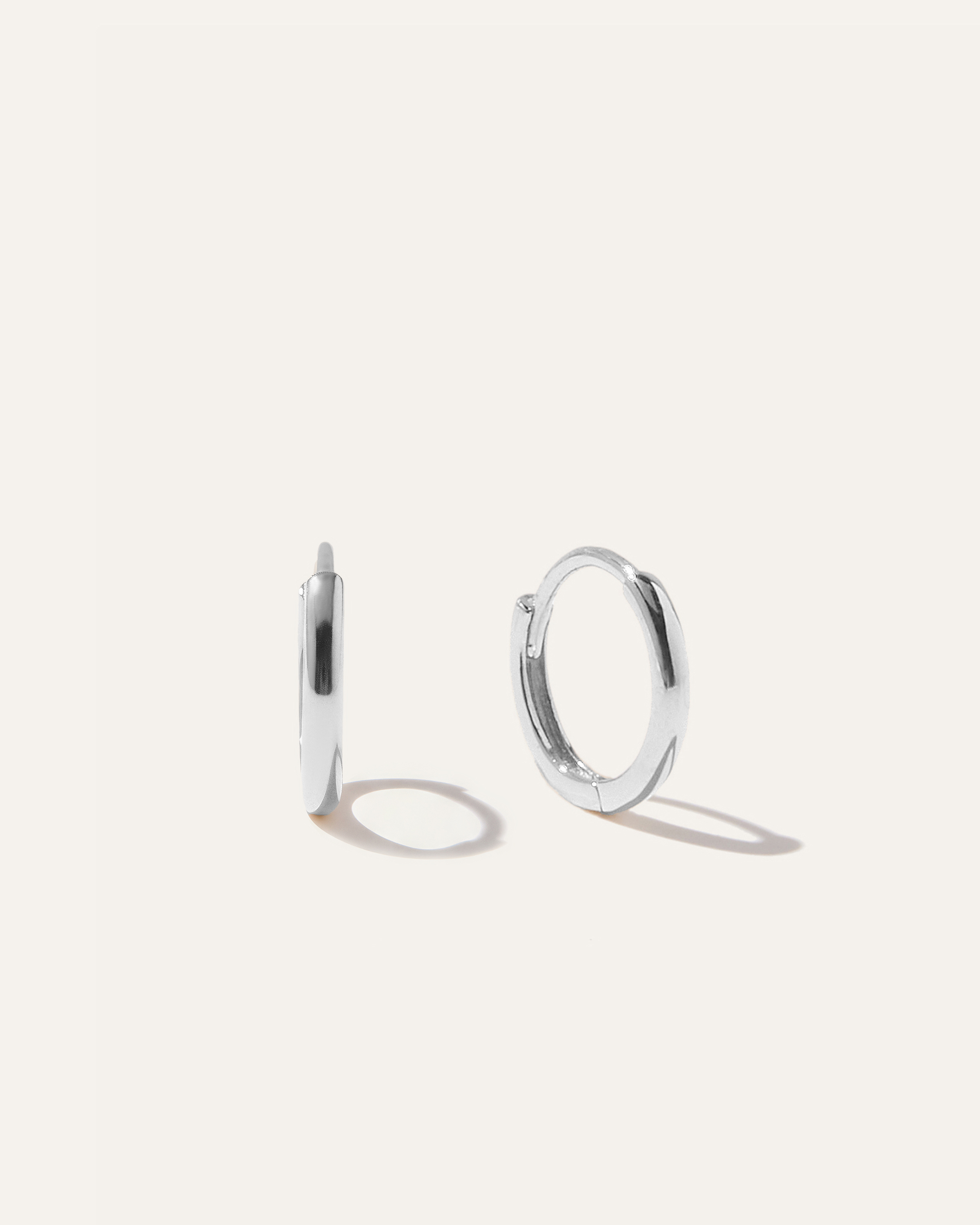 White Gold 14K Gold Tiny Huggie - Pair