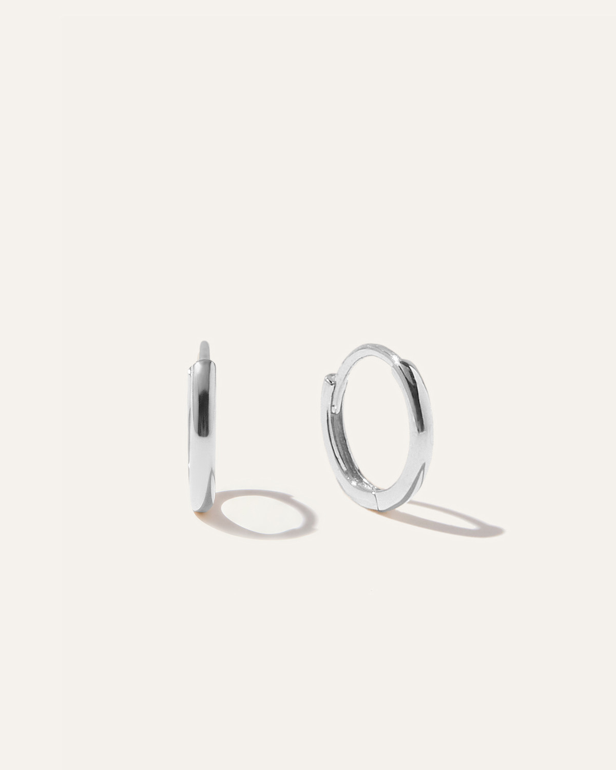 Quince 14K Gold Mini Huggie in White Gold