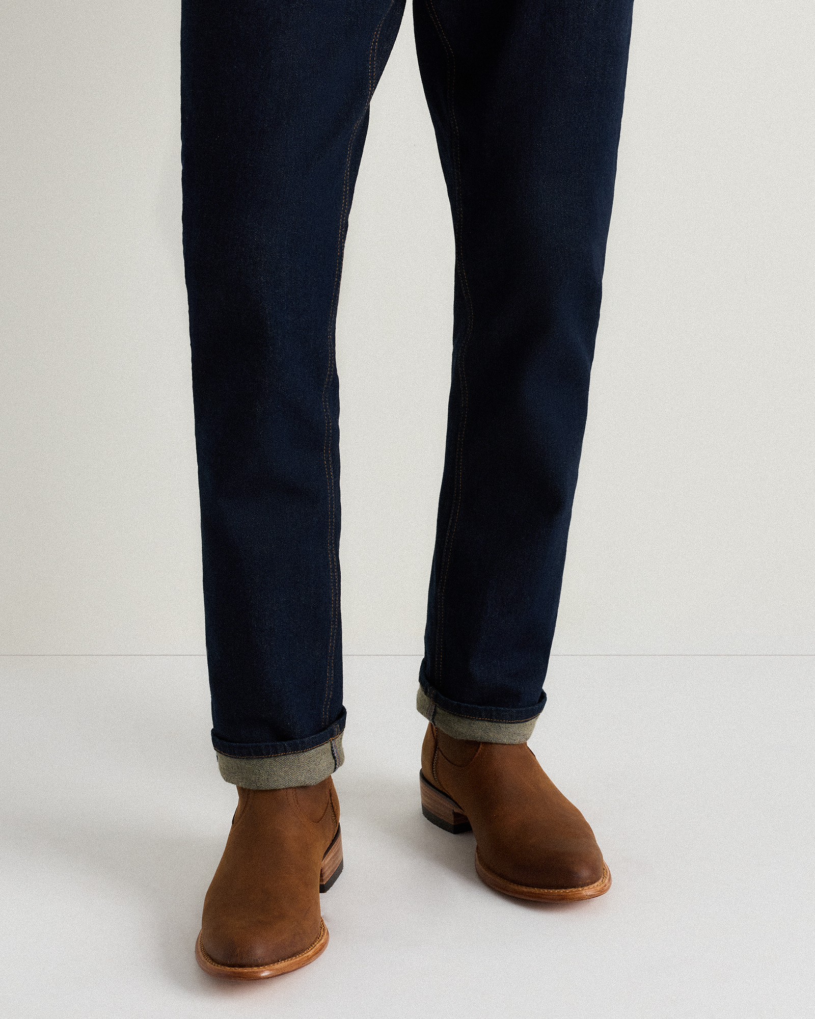 Crafted Leather Western Zip Boot in Whiskey