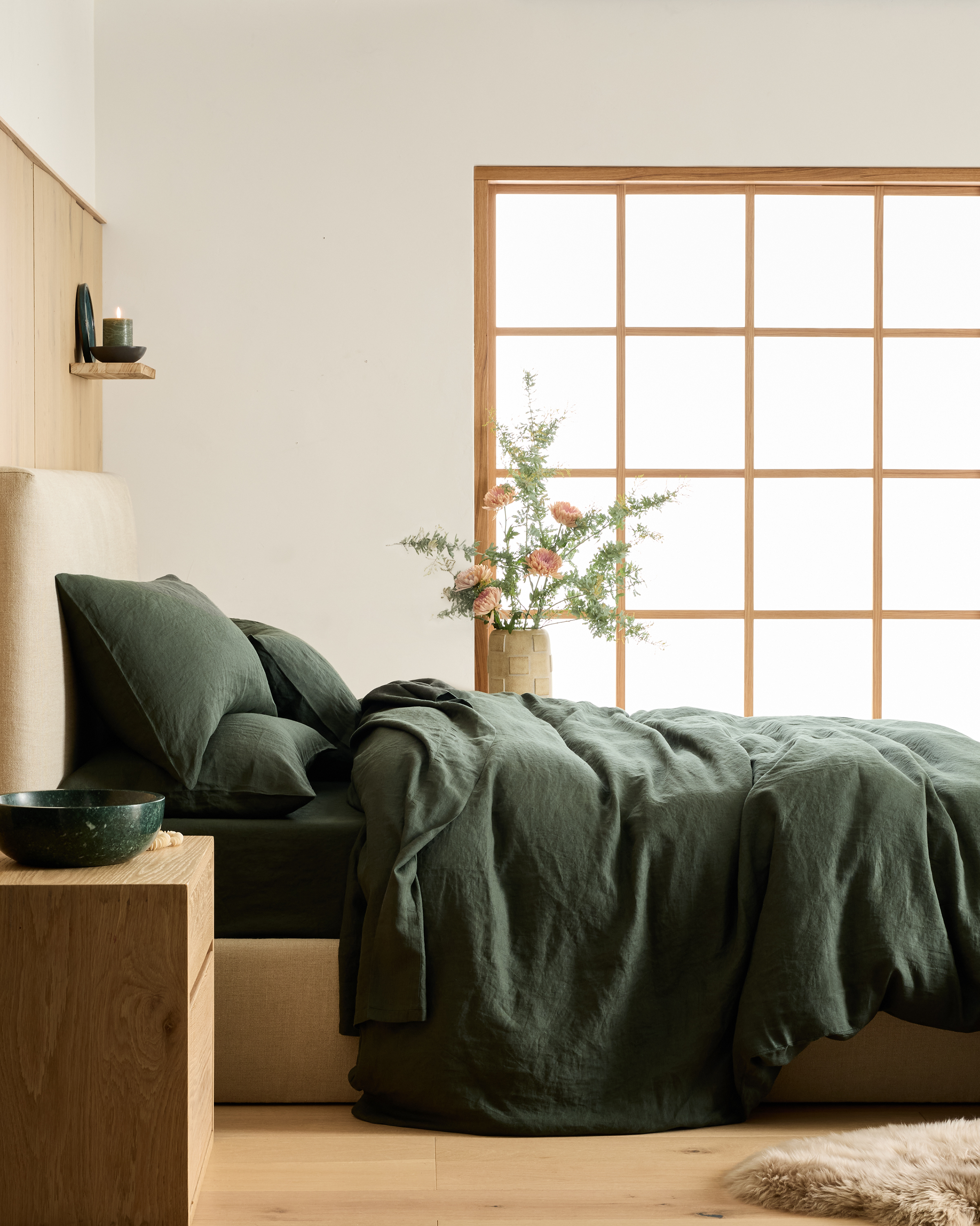 Pine European Linen Duvet Cover