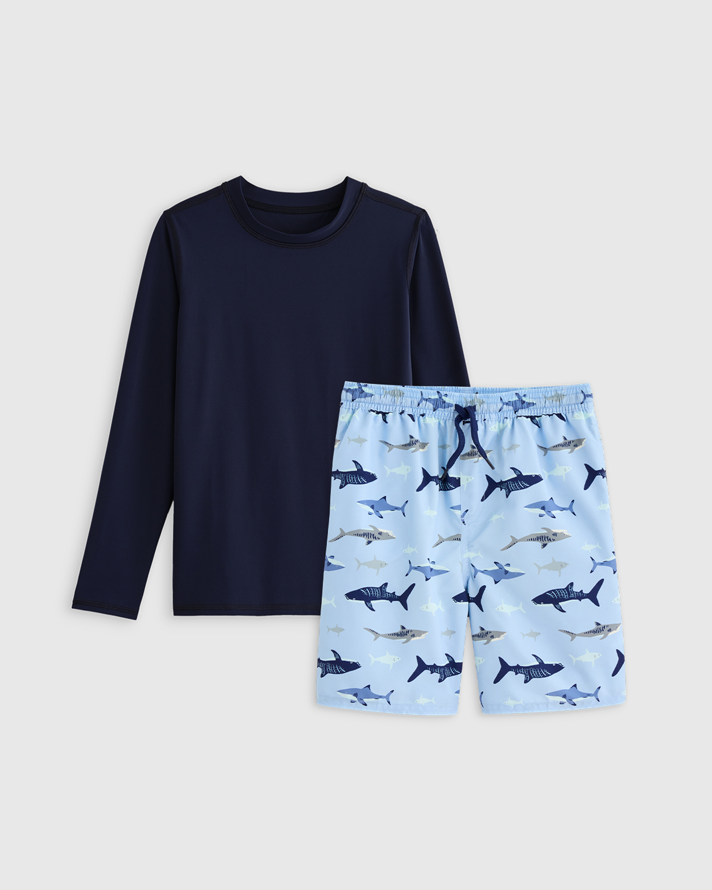 Sharks Swim Trunk and Rash Guard Set