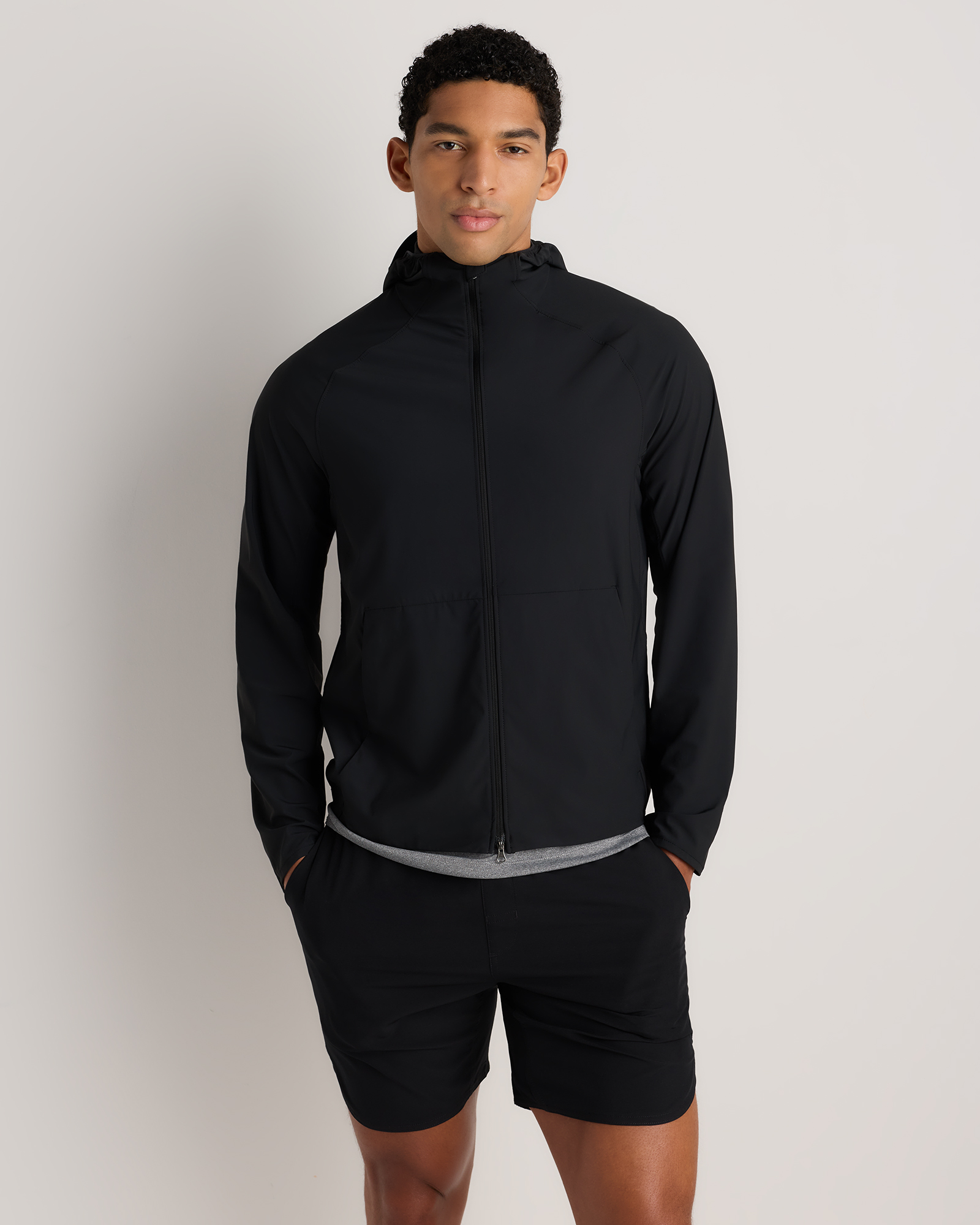 Quince Men's Packable Performance Training Jacket In Black
