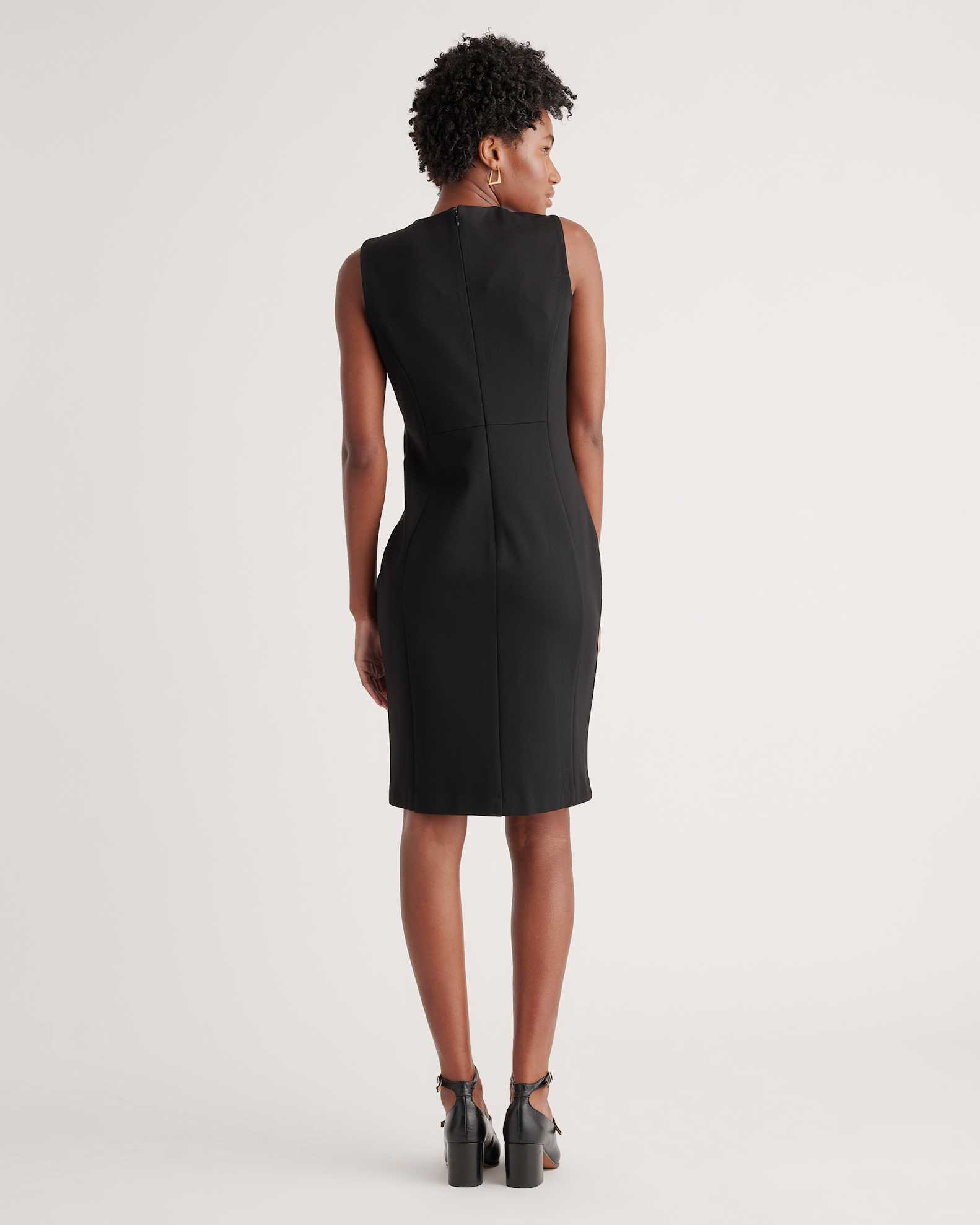 black dress business attire Allegra K Women's Work Sheath Sleeveless Office Pencil Dresss X-Small at Amazon Women's Clothing store Office wear WOMEN'S PREMIUM BUSINESS DRESS