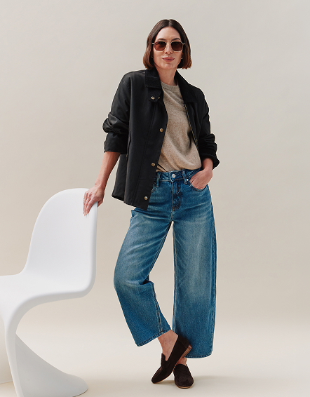 Atlantic Blue Bella Stretch Barrel Jeans